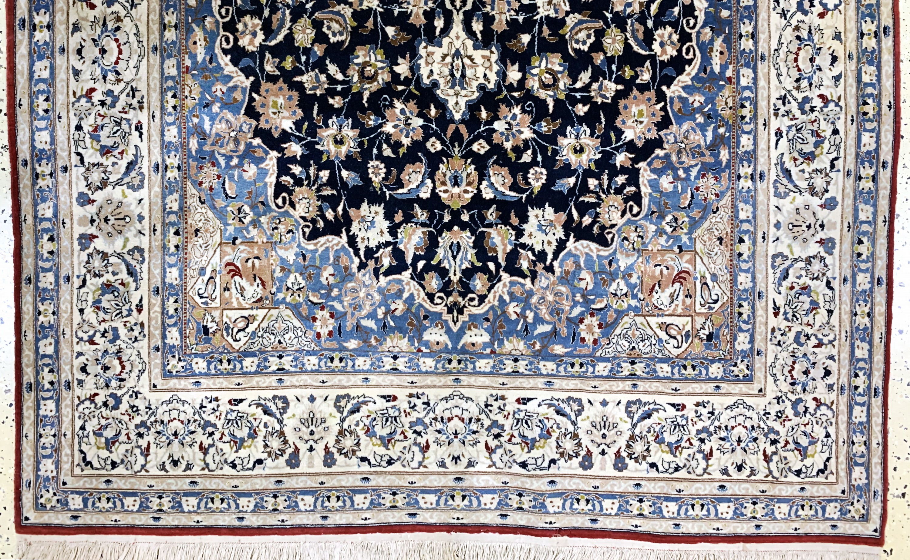 Detail c: Nain"Tudeschk"fein alt, Persien, Anfang 20.Jhd, Korkwolle mit Seide, ca. 260 x 151 cm,EHZ: 2,(kleine Mottenfraß Stellen), gereinigt