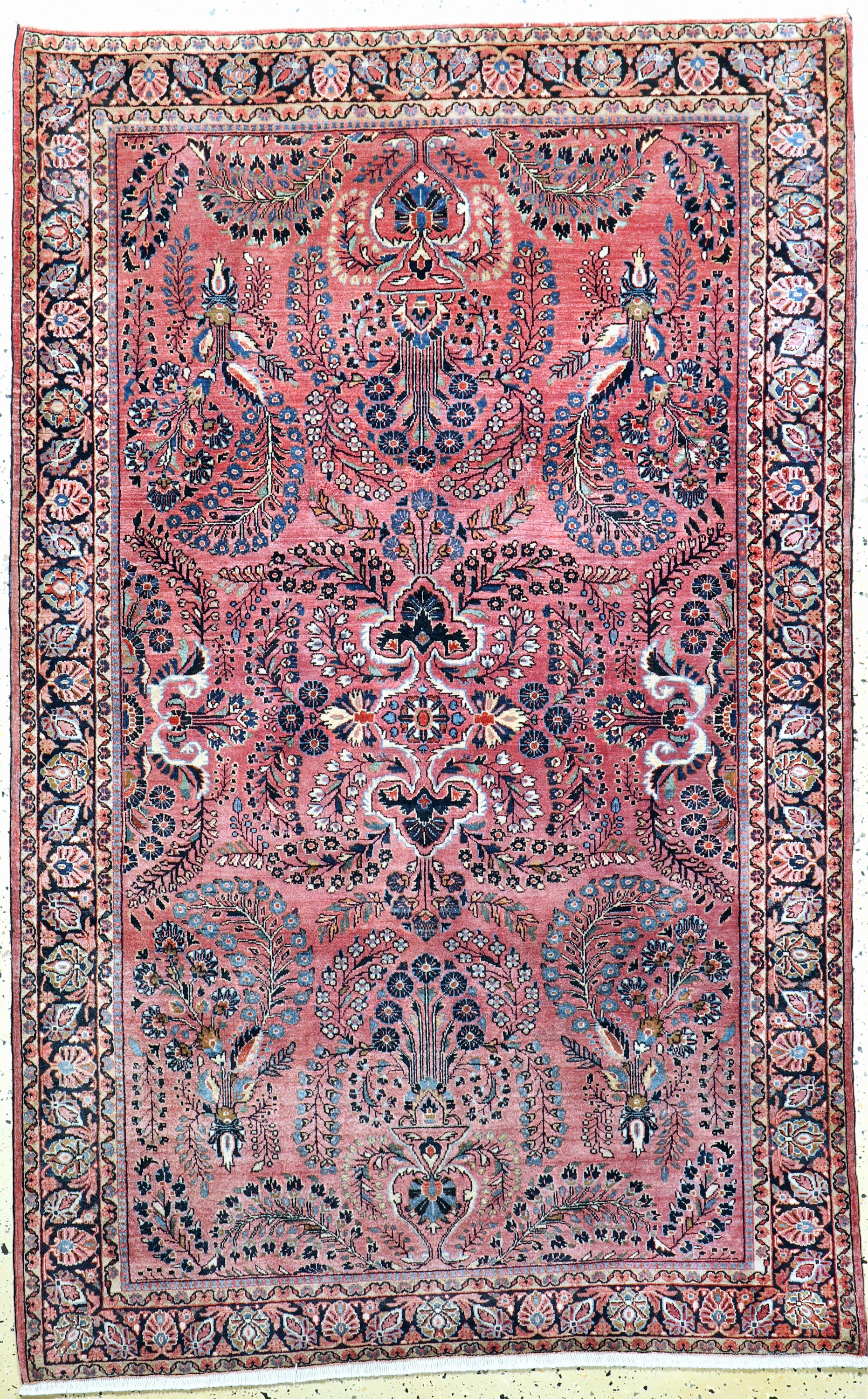 Us Re-Import Sarogh antik, Persien, um 1900, Wolle auf Baumwolle, ca. 200 x 125 cm, gereinigt, EHZ: 2-3, (Fransen erneuert)