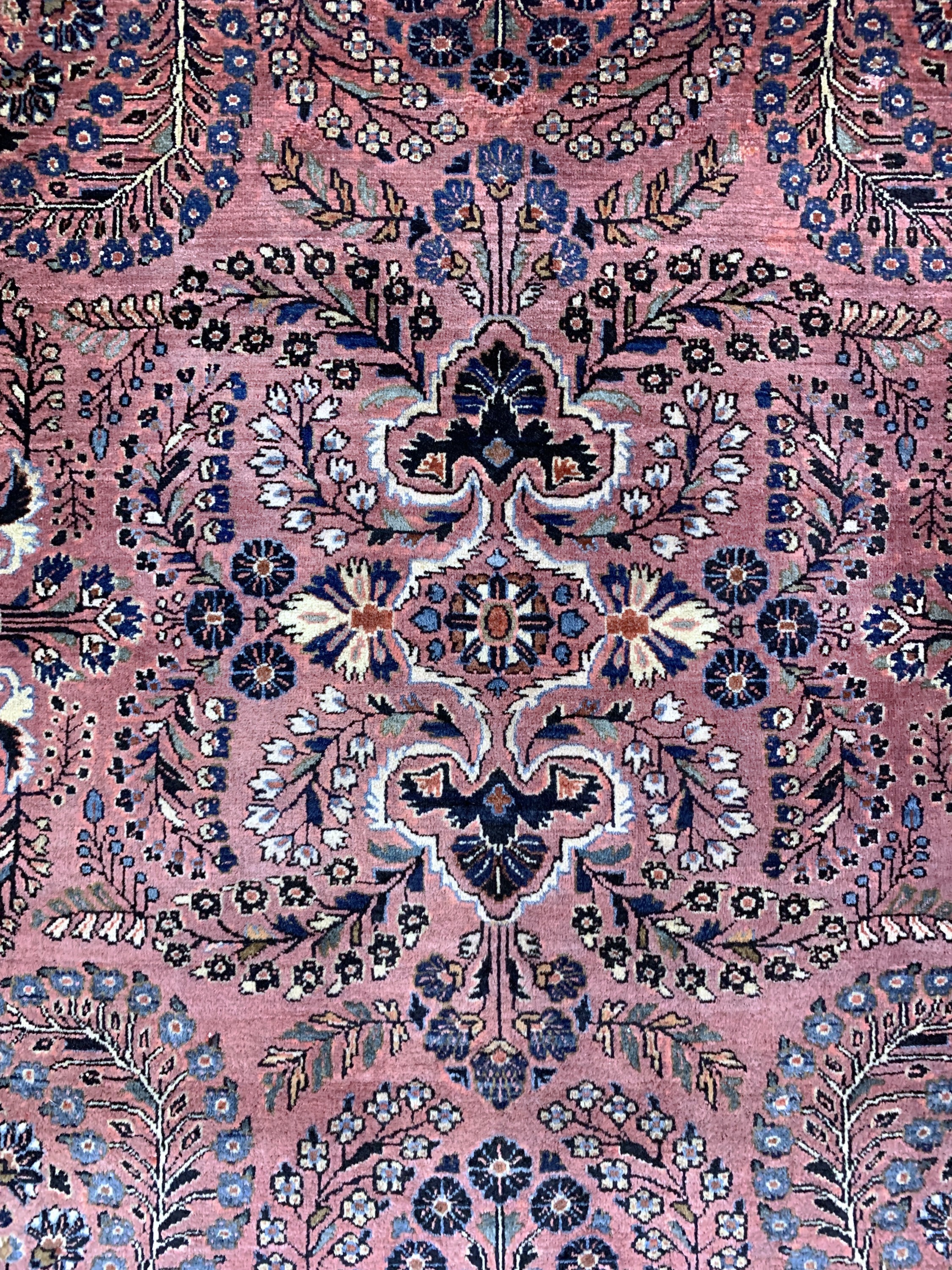 Detail b: Us Re-Import Sarogh antik, Persien, um 1900, Wolle auf Baumwolle, ca. 200 x 125 cm, gereinigt, EHZ: 2-3, (Fransen erneuert)