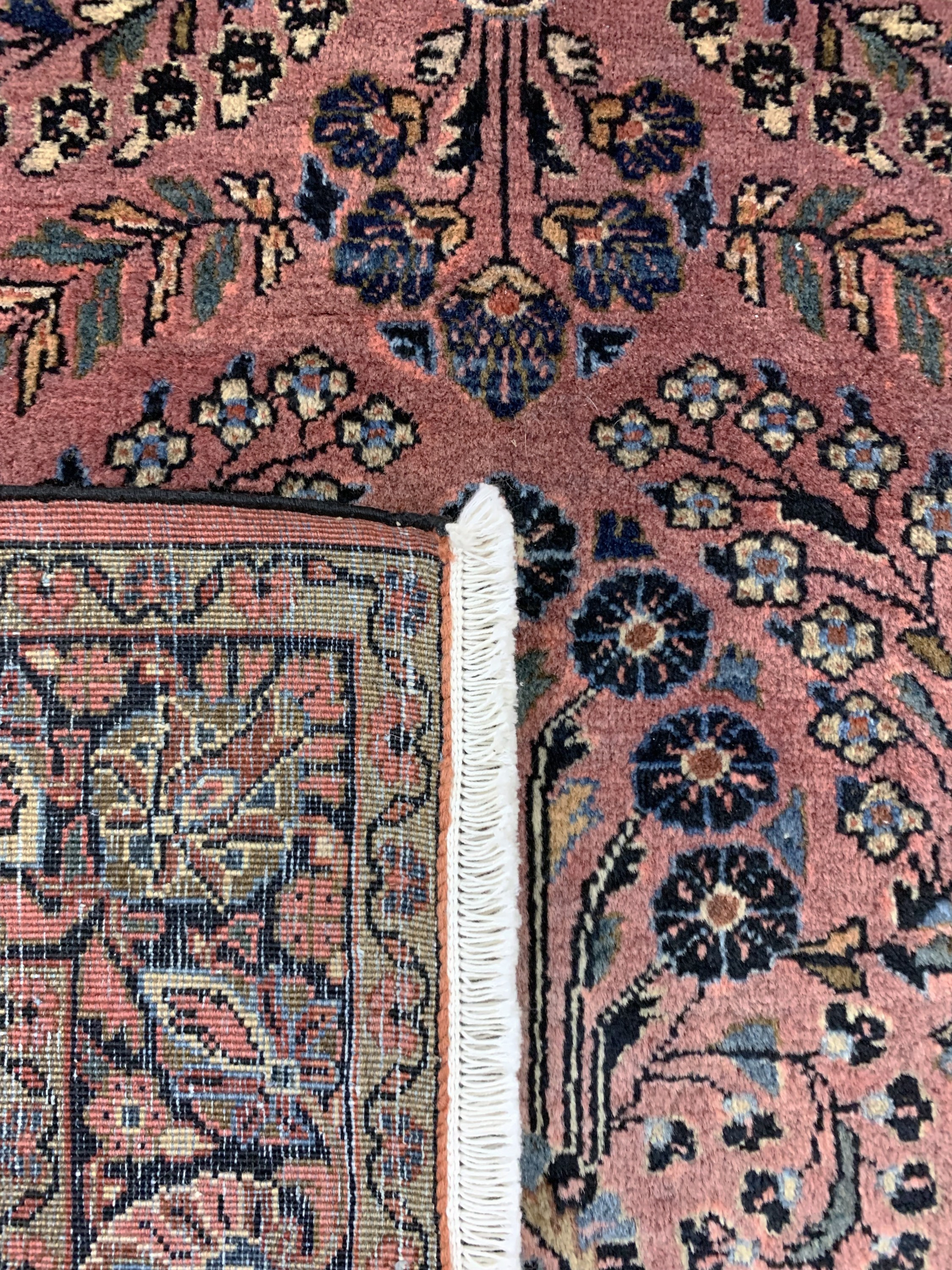 Detail e: Us Re-Import Sarogh antik, Persien, um 1900, Wolle auf Baumwolle, ca. 200 x 125 cm, gereinigt, EHZ: 2-3, (Fransen erneuert)