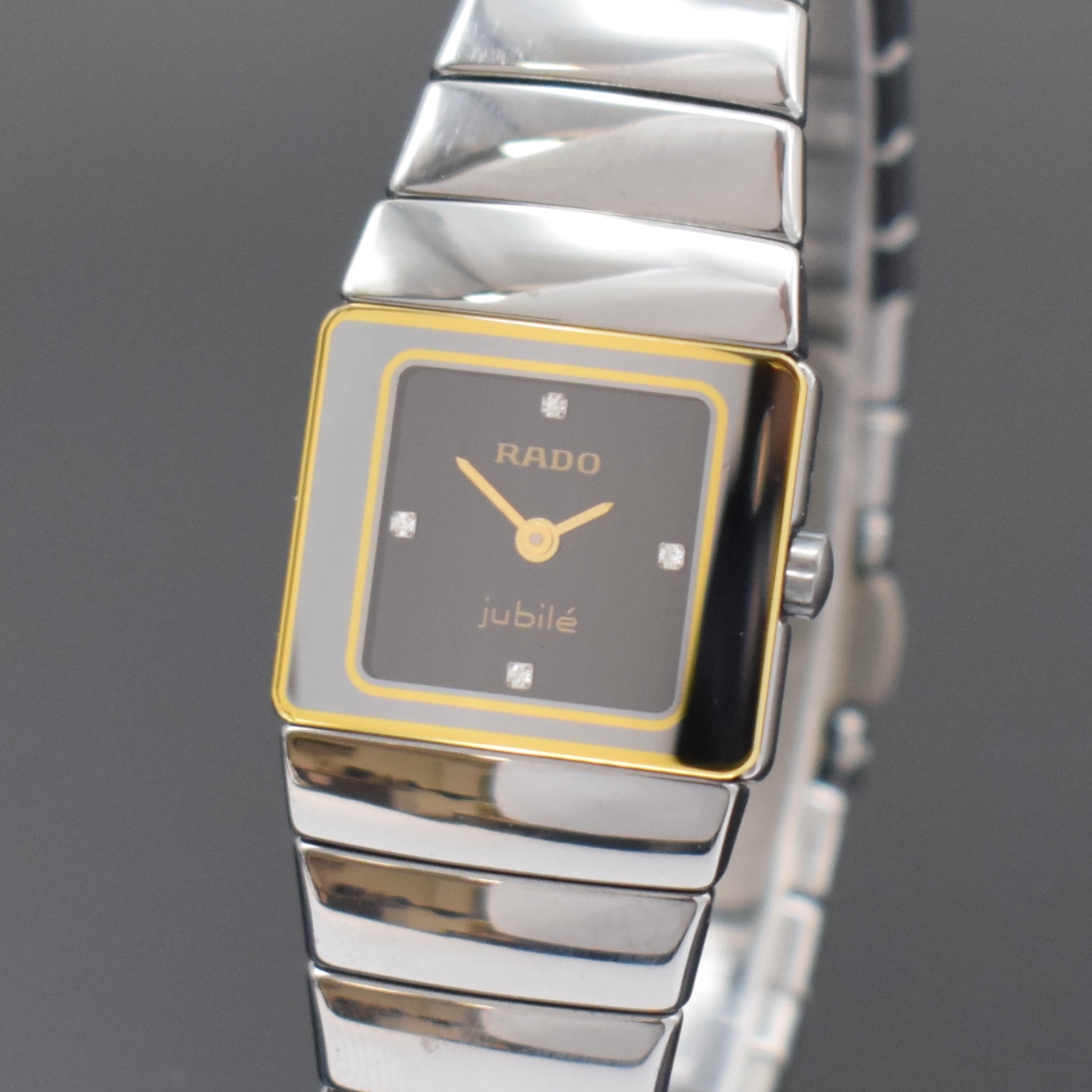 Detail a: RADO Diastar Jubilé Damenarmbanduhr Referenz 153.0334.3, Schweiz um 2000, Keramikgeh. inkl. Gliederband m. dopp. Faltschl., quarz, Zifferbl. m. 4 ...