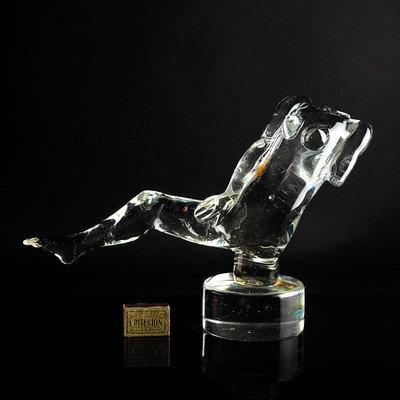 Image 26908251 - Glasskulptur, Ermanno Nason für Cenedese, Murano, Frauentorso auf Sockel, Unikat, ...