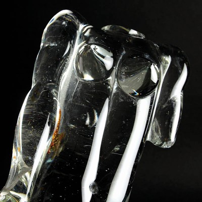 26908251d - Glasskulptur, Ermanno Nason für Cenedese, Murano, Frauentorso auf Sockel, Unikat, ...