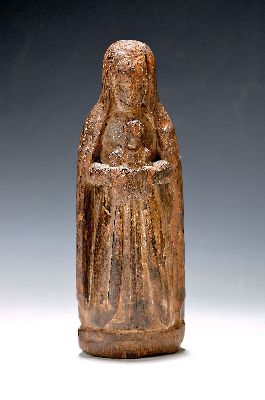Image 26908269 - Mutter Gottes mit Kind, wohl Südamerika 17./18. Jahrhundert, Holz geschnitzt, Reste ...