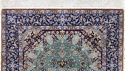 26908290a - Esfahan fein, Persien, Mitte 20.Jhd, Korkwolle auf Seide, ca. 175 x 113 cm, ...