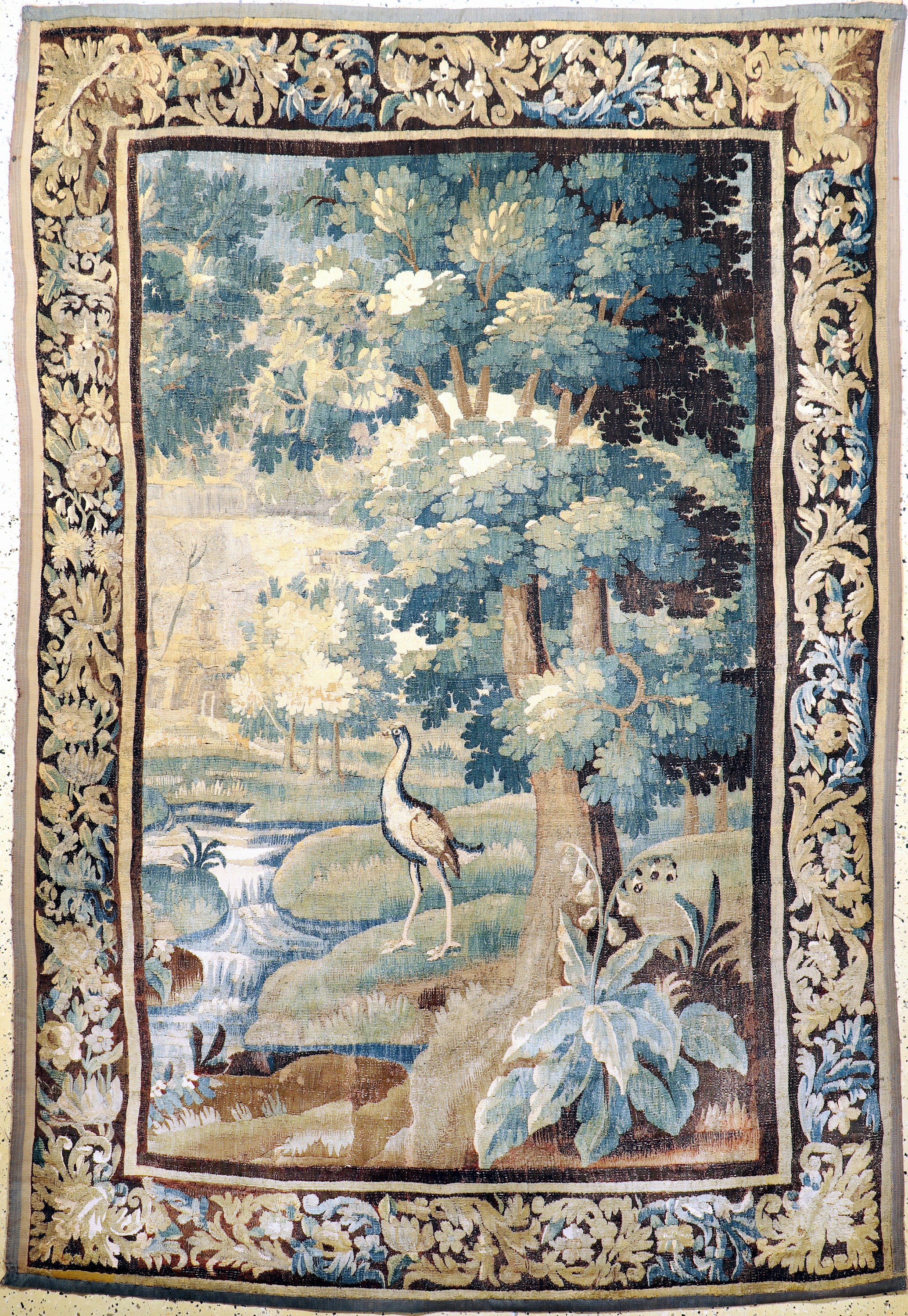 Brüsseler"Tapisserie"antik, Flandern, 18.Jhd, Wolle mit Seide auf Baumwolle, ca. 280 x 190 cm, EHZ: 3, (mehrere alte restaurierungen).
