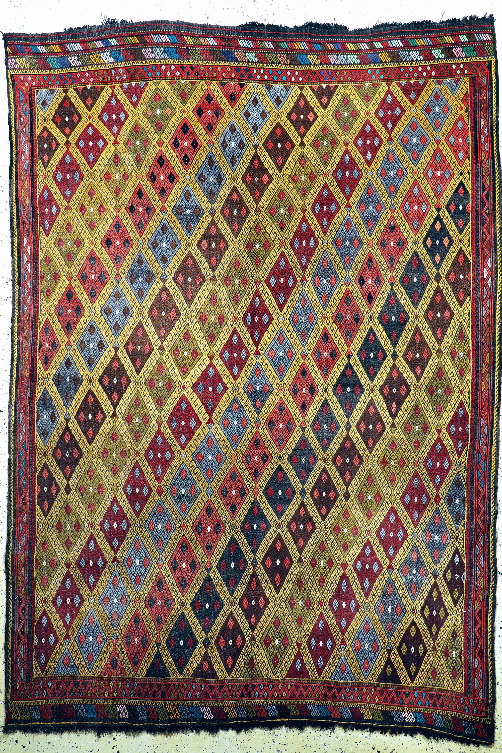 Cicim alt, Türkei, Mitte 20.Jhd, Wolle auf Wolle, ca. 270 x 190 cm, EHZ: 2, (kleine Reparaturen)