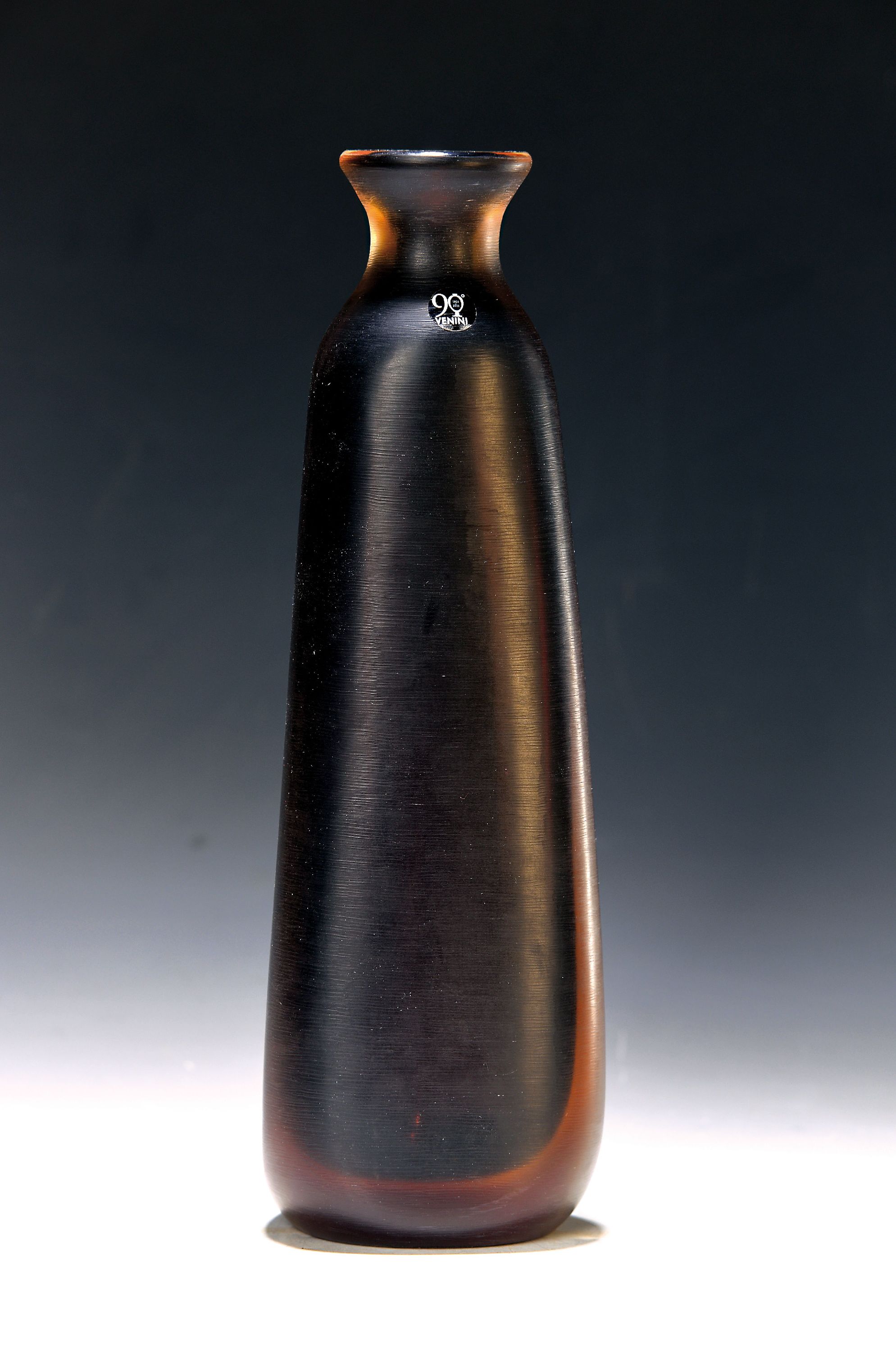 Vase, Venini Murano, sommerso braun und bernsteinfarben, signiert und dat. 2012, H. ca. 31cm