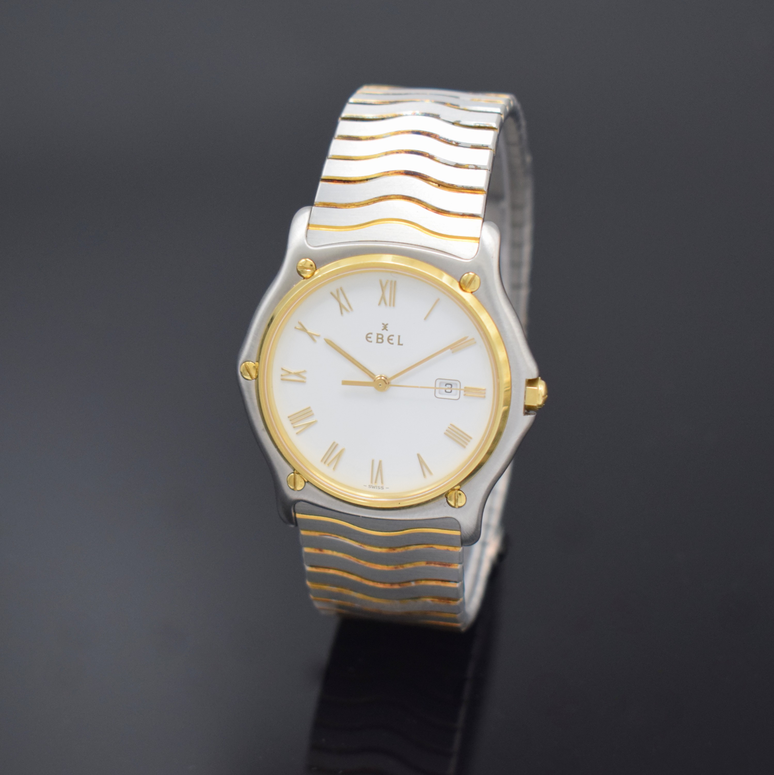 EBEL Armbanduhr Sport Classic Referenz 183903, Schweiz verk. lt. Pap. am 07/1993, quarz, Edelstahl/Gold kombiniert inkl. orig. Wellengliederband m. ...