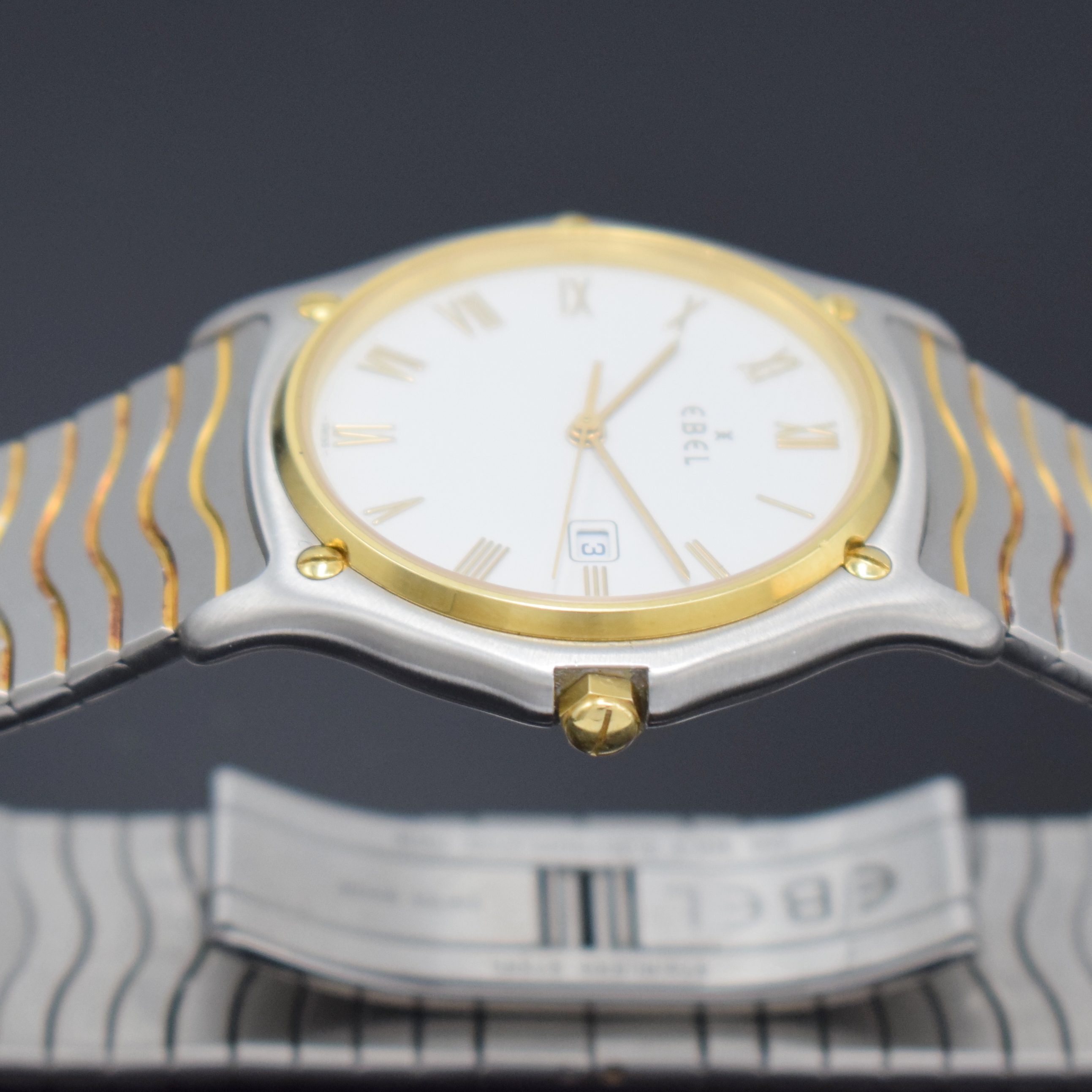 Detail c: EBEL Armbanduhr Sport Classic Referenz 183903, Schweiz verk. lt. Pap. am 07/1993, quarz, Edelstahl/Gold kombiniert inkl. orig. Wellengliederband m. ...