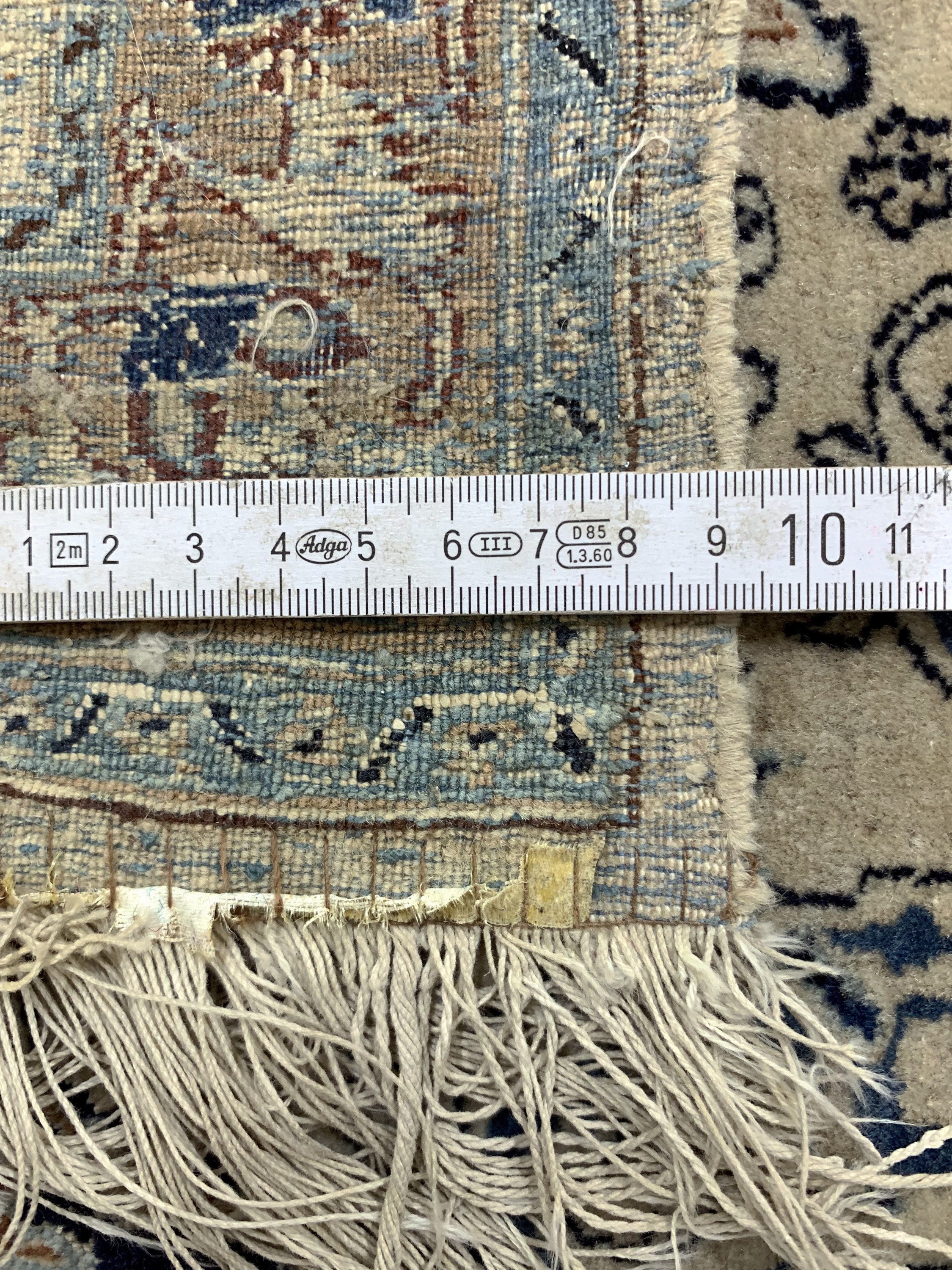 Detail g: Nain fein"Tudeschk", Persien, Anfang 20.Jhd, Korkwolle mit Seide, ca. 240 x 160 cm,ca. 1,0 Mio. Kn/qm, EHZ: 2-3