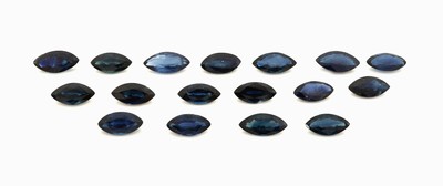Image Lot loose bevelled sapphires , total 9.03 ct, marquise Valuation Price: 1000, - EUR