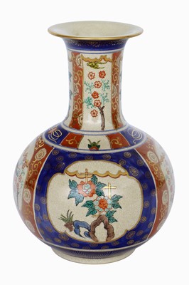 26908844a - Balustervase, made in Japan, Keramik, cremefarbener Grund künstlich krakeliert, ...