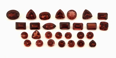 Image Lot 28 lose facett. Granate, zus. 16.95 ct,in versch. Schliffformen, Größen ...