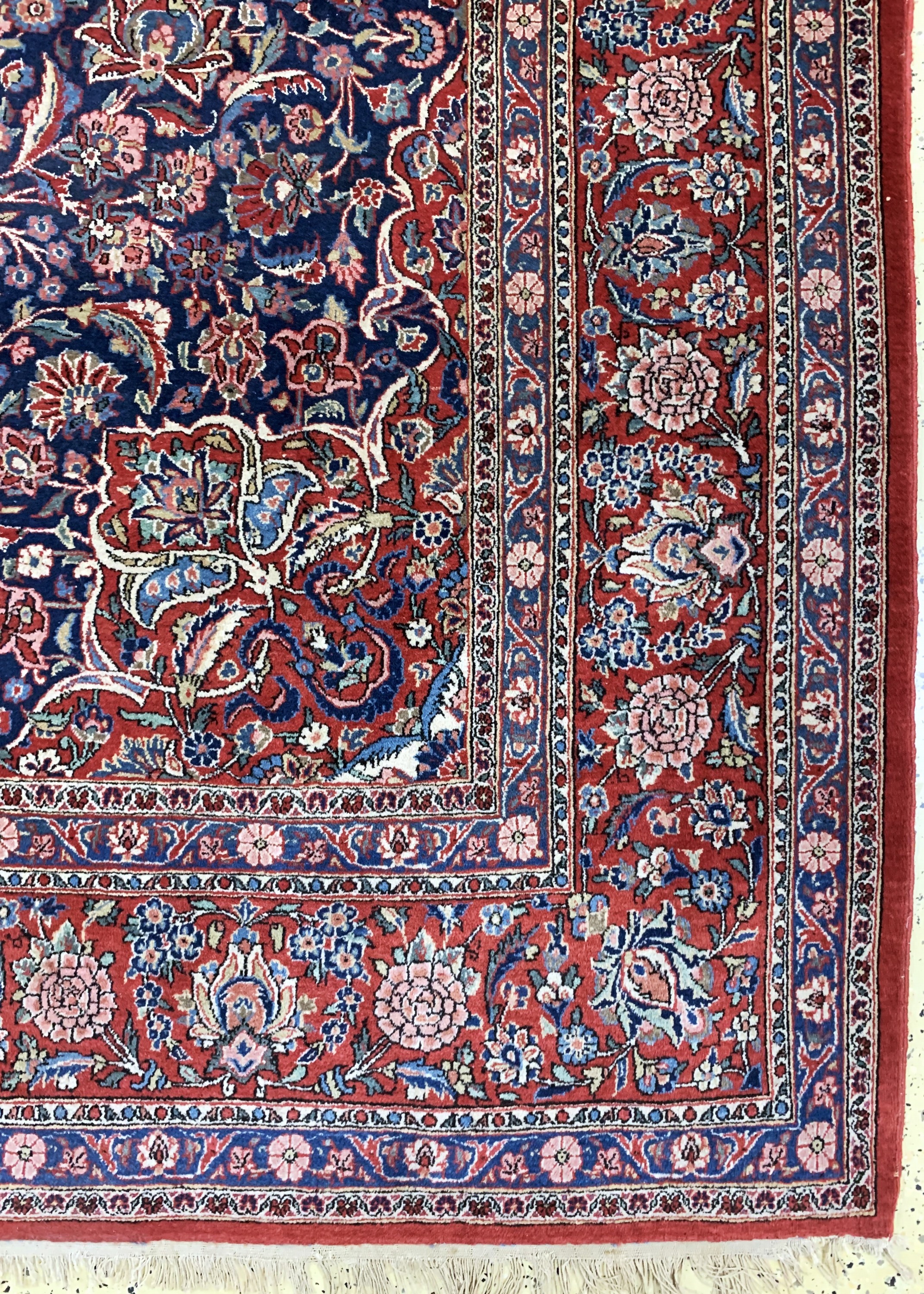 Detail a: Keschan alt, Persien, Anfang 20.Jhd, Wolle auf Baumwolle, ca. 385 x 285 cm, leichter Mottenfraß, EHZ: 3
