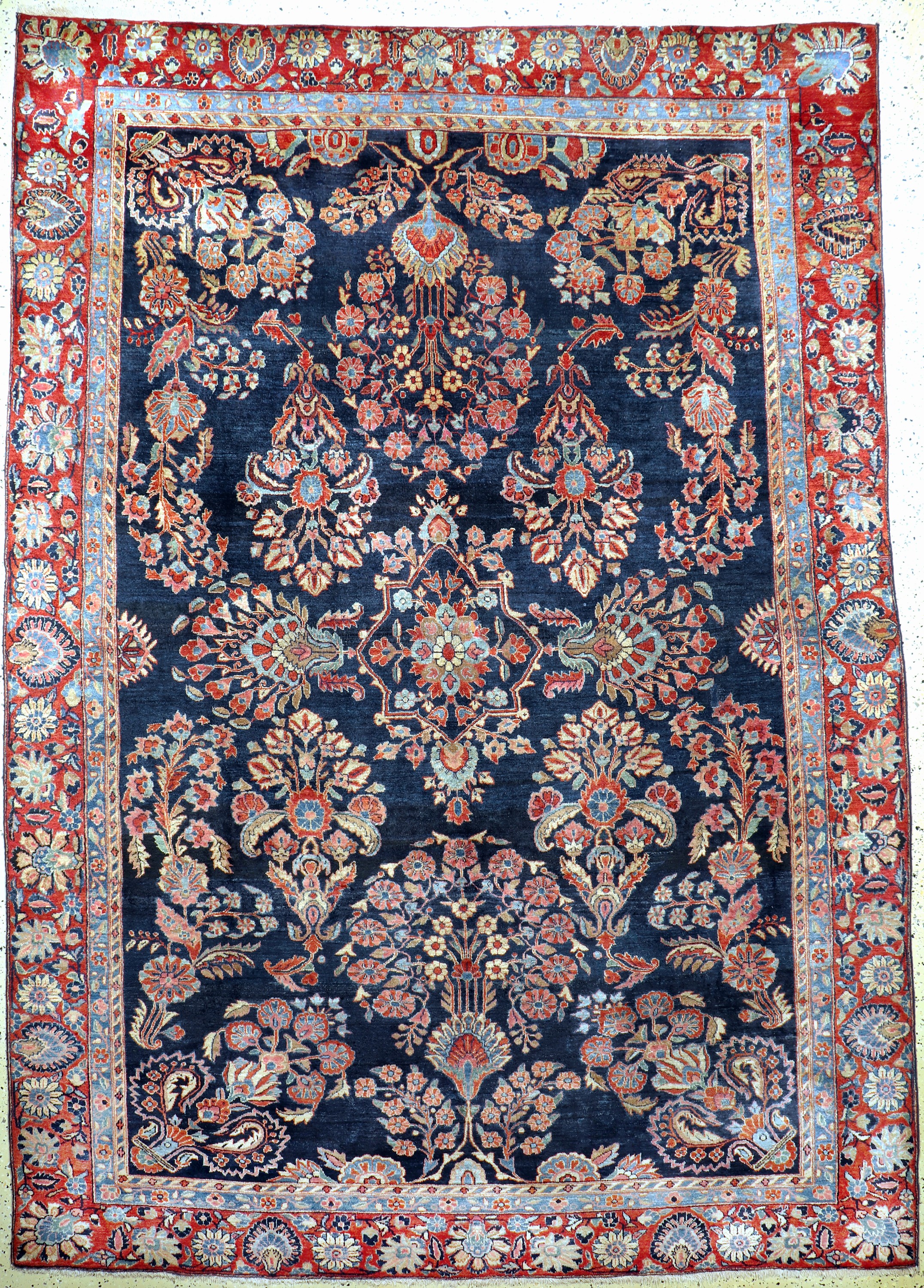 Us Re-Import Sarogh antik, Persien, um 1900, Wolle auf Baumwolle, ca. 335 x 235 cm, EHZ: 3, (restaurierungen)