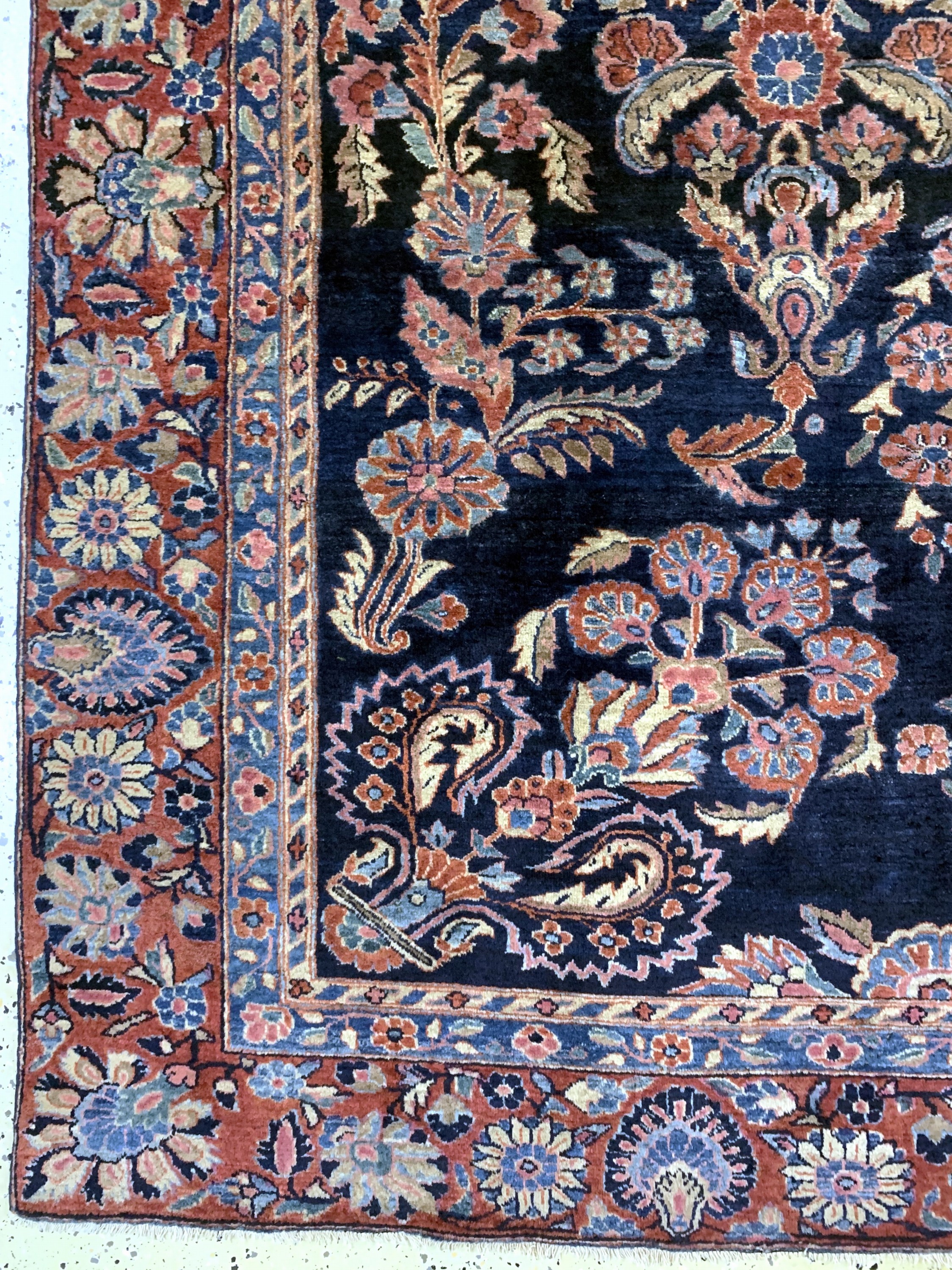 Detail b: Us Re-Import Sarogh antik, Persien, um 1900, Wolle auf Baumwolle, ca. 335 x 235 cm, EHZ: 3, (restaurierungen)