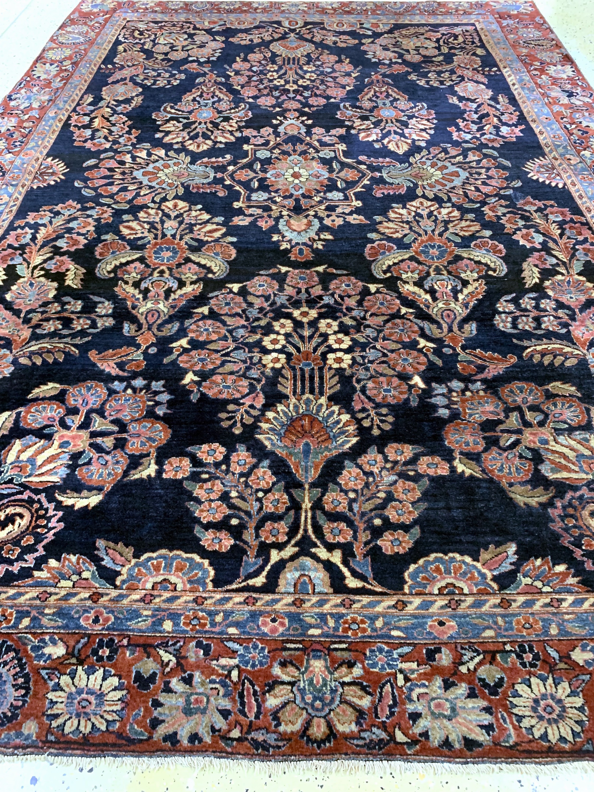 Detail f: Us Re-Import Sarogh antik, Persien, um 1900, Wolle auf Baumwolle, ca. 335 x 235 cm, EHZ: 3, (restaurierungen)