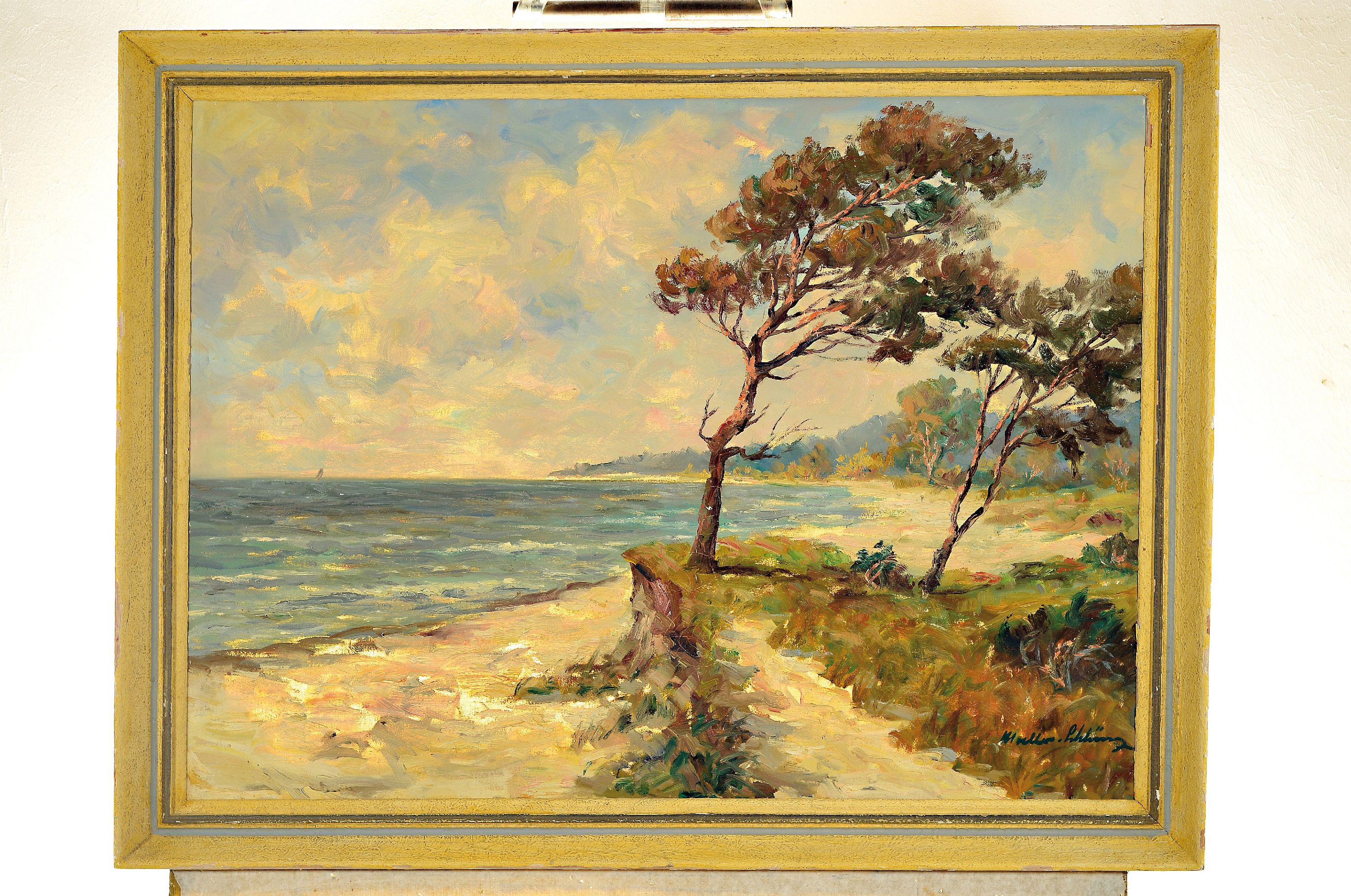 Detail k: Fritz Moeller-Schlünz, 1900 Schwaan/Rügen-1990Lübeck, Am Darß, rückseitig so betitelt, Öl/Lwd, rechts unten sign., ca. 60x80cm, R. ca. 70x90cm