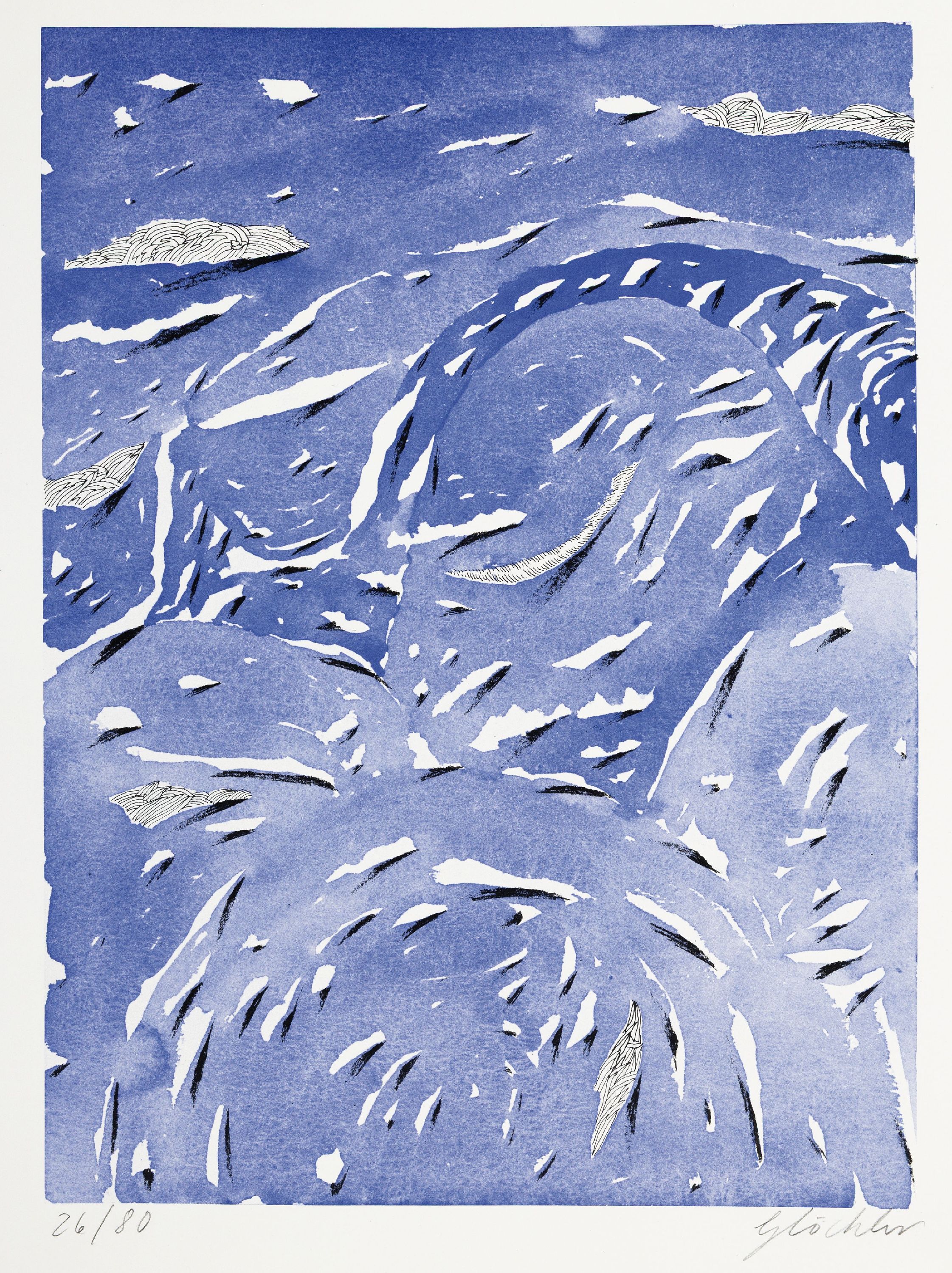 Detail b: Wolfgang Glöckler, 1941-2021, Konvolut aus 5 Arbeiten: 2 Farblithographien, sign. und num. 26/80 bzw. 70/100, Blattgr. je ca. 42x30cm, 2 Gouache, ...