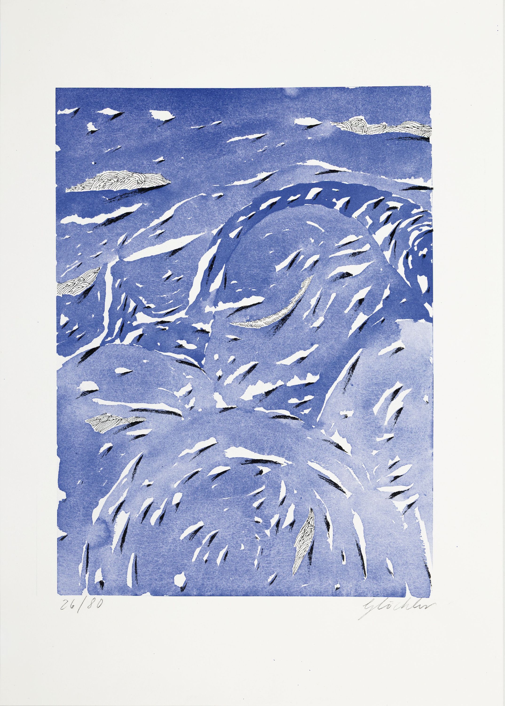 Detail m: Wolfgang Glöckler, 1941-2021, Konvolut aus 5 Arbeiten: 2 Farblithographien, sign. und num. 26/80 bzw. 70/100, Blattgr. je ca. 42x30cm, 2 Gouache, ...