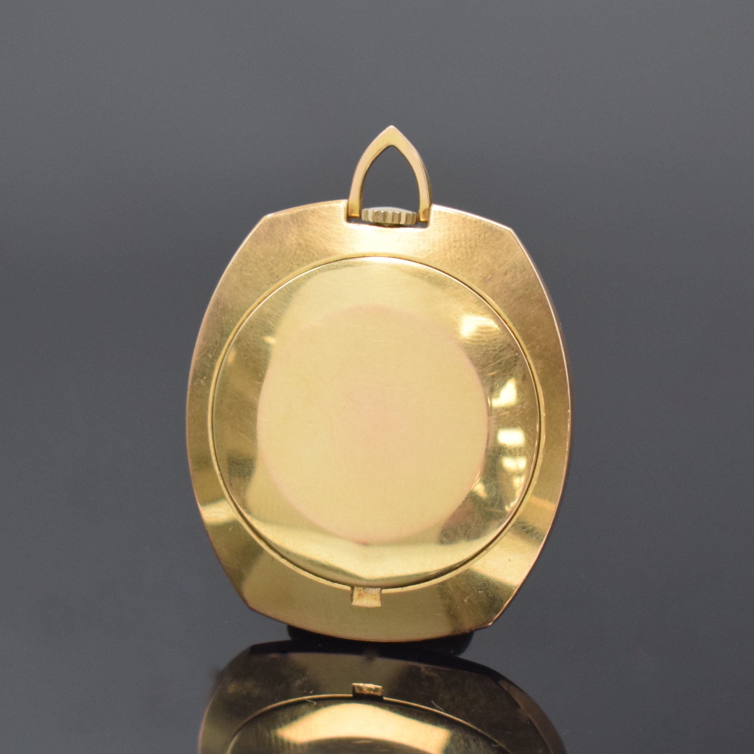 Detail a: GLASHÜTTE vergoldete Frackuhr, Deutschland um 1965, Handaufzug, Boden aufgedr., goldfarb. Zifferbl. m. gold. Std.-Ind. u. Zeigern, Datum b. 3, Kal. ...