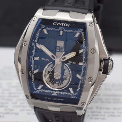 26910573a - CVSTOS Challenge Racing Twin Time Herrenarmbanduhr, Automatik, Stahlgeh. beids. vergl., ...