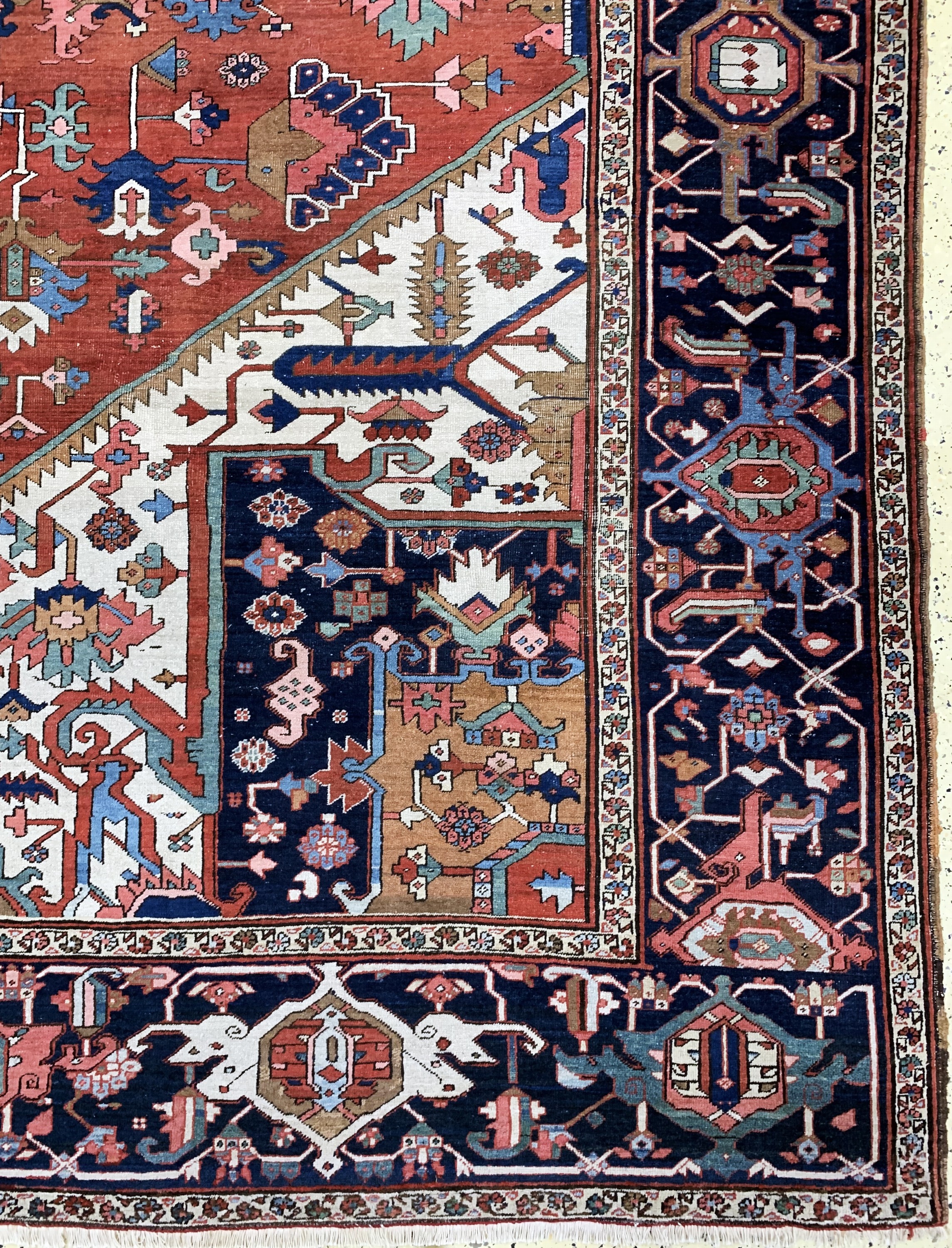 Detail a: Heriz"Palastteppich"antik, Persien, um 1900, Wolle auf Baumwolle, ca. 610 x 405 cm, EHZ: 2-3, (kleine alte restaurierungen).