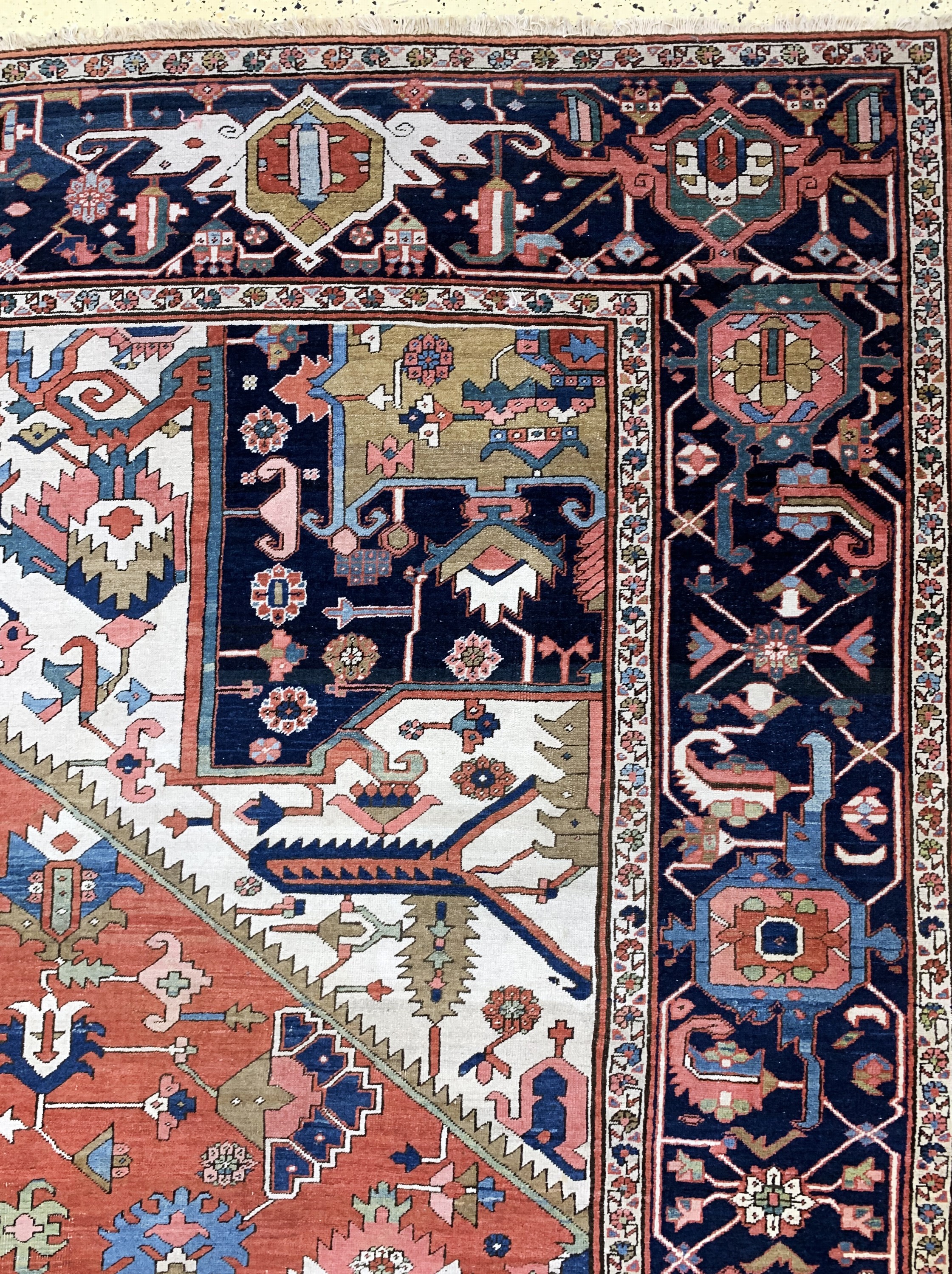 Detail h: Heriz"Palastteppich"antik, Persien, um 1900, Wolle auf Baumwolle, ca. 610 x 405 cm, EHZ: 2-3, (kleine alte restaurierungen).