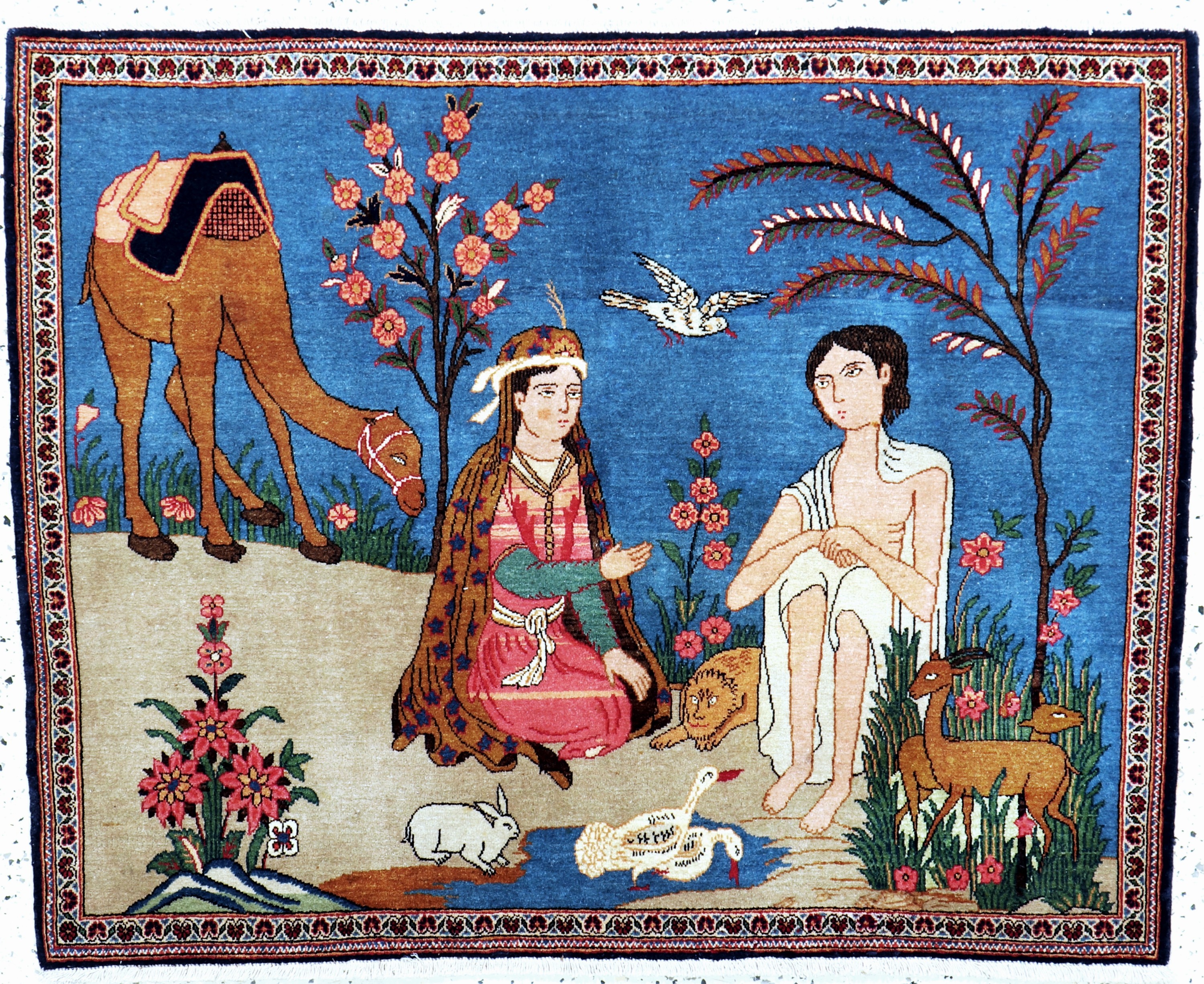 Keschan Kork wohl"Dabir", Persien, Anfang 20.Jhd, Korkwolle auf Baumwolle, ca. 86 x 112 cm, gereinigt, EHZ: 2