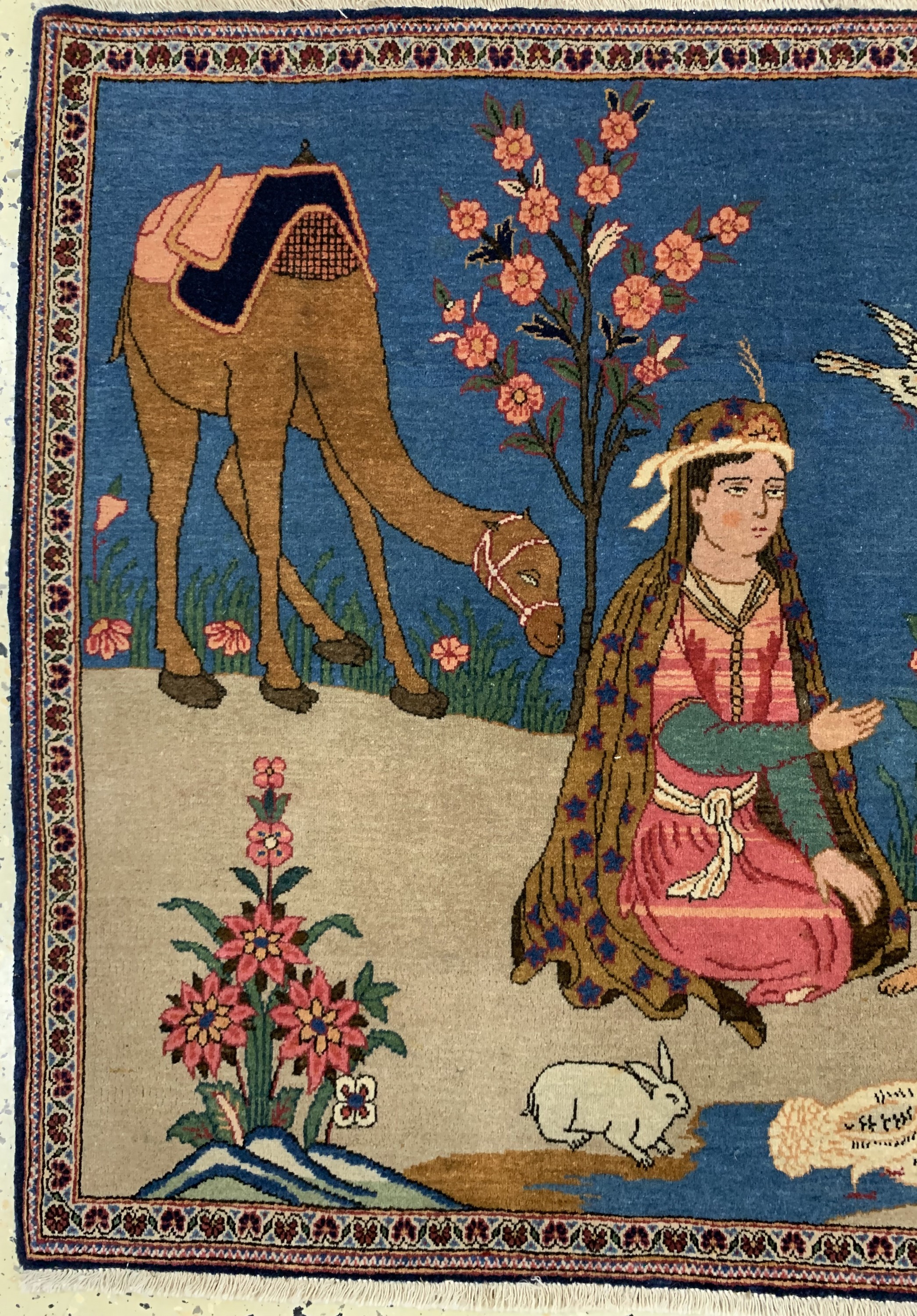 Detail b: Keschan Kork wohl"Dabir", Persien, Anfang 20.Jhd, Korkwolle auf Baumwolle, ca. 86 x 112 cm, gereinigt, EHZ: 2