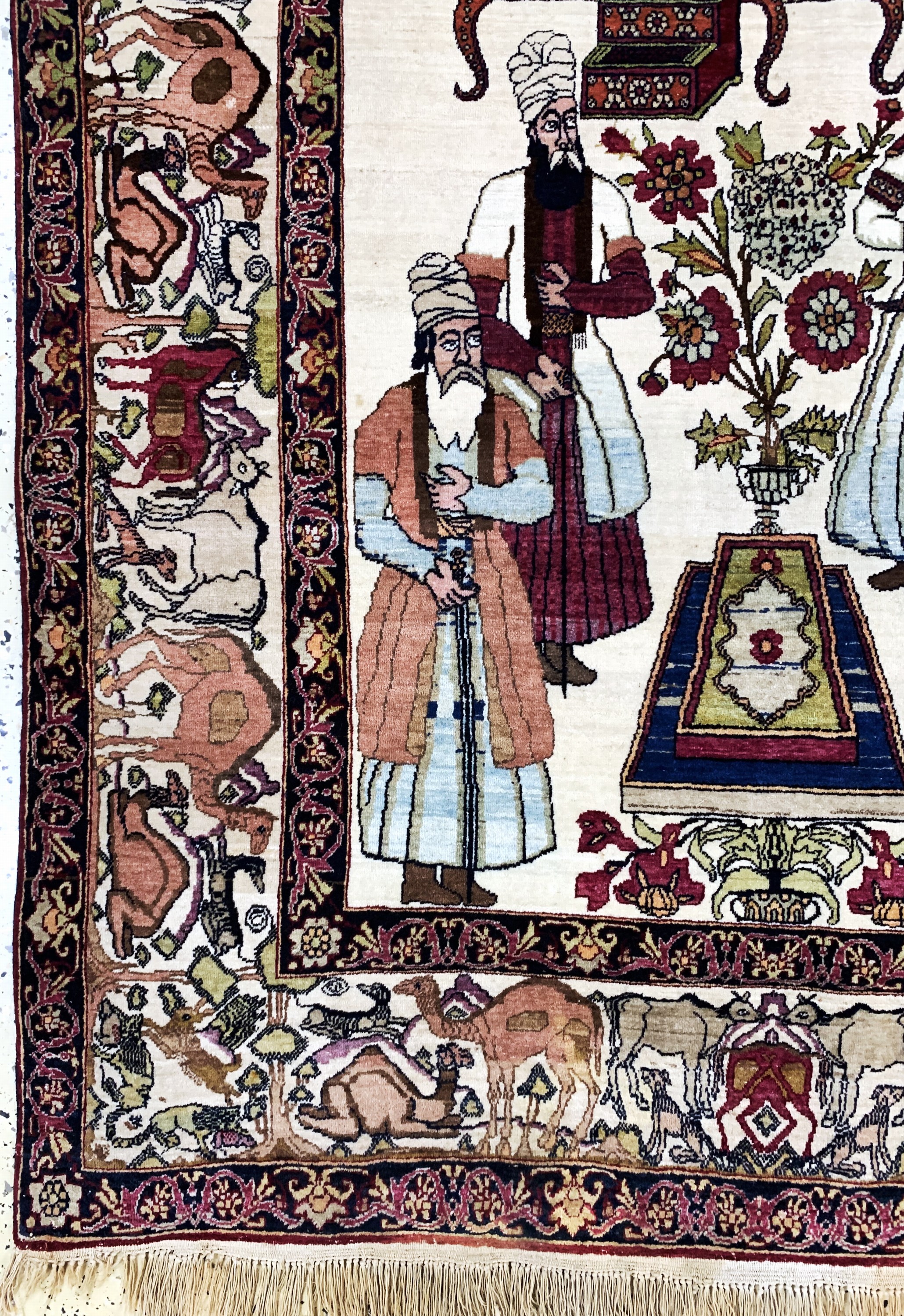 Detail b: Kerman antik Persien, "Nader Shah Afshar", 19.Jhd, Wolle auf Baumwolle, ca. 225 x 144 cm,EHZ: 2