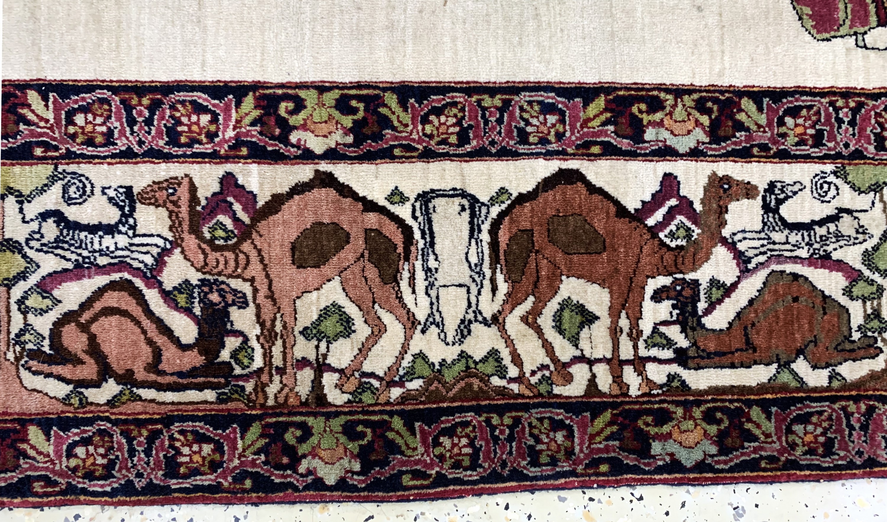 Detail e: Kerman antik Persien, "Nader Shah Afshar", 19.Jhd, Wolle auf Baumwolle, ca. 225 x 144 cm,EHZ: 2