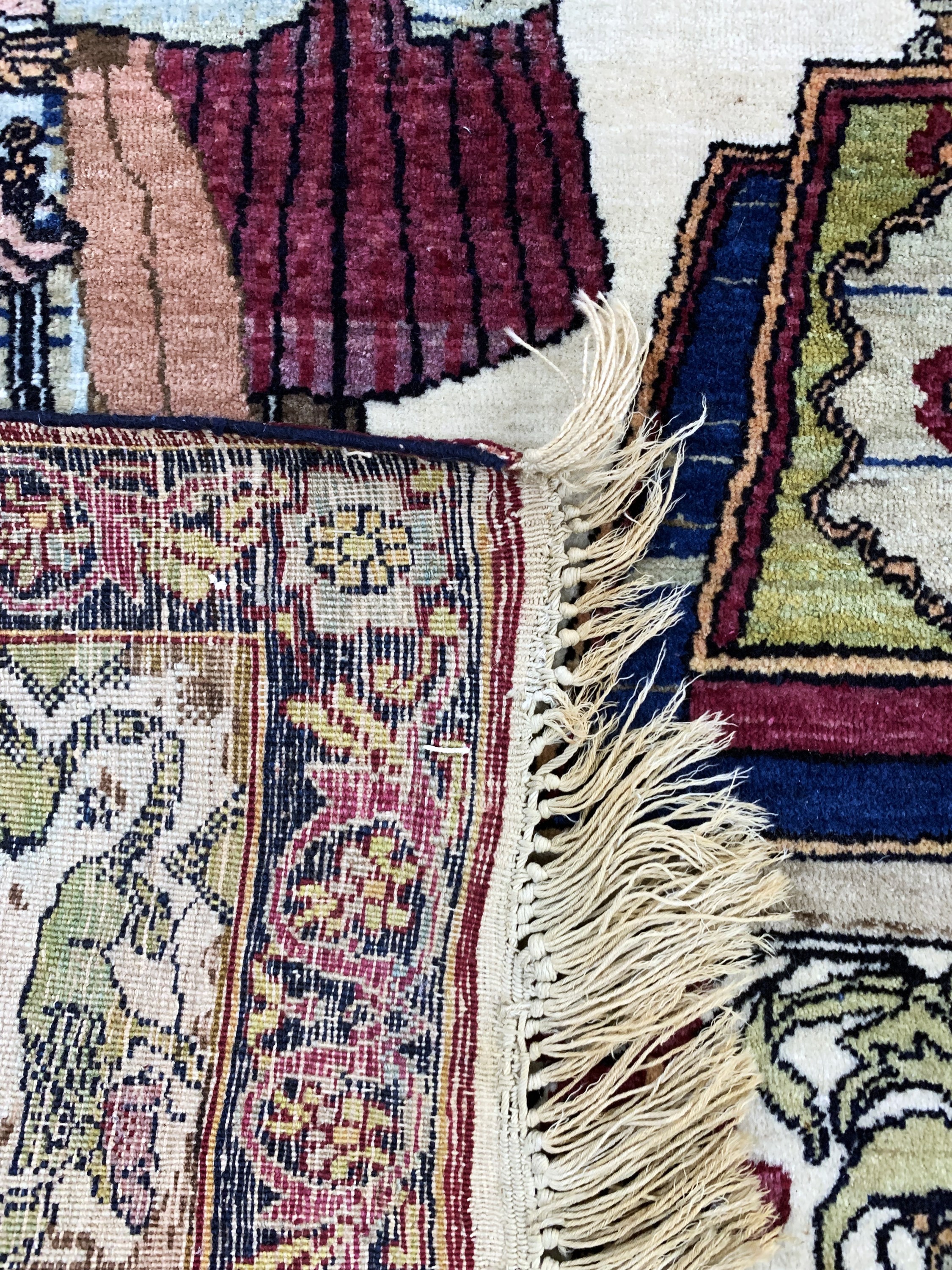 Detail h: Kerman antik Persien, "Nader Shah Afshar", 19.Jhd, Wolle auf Baumwolle, ca. 225 x 144 cm,EHZ: 2