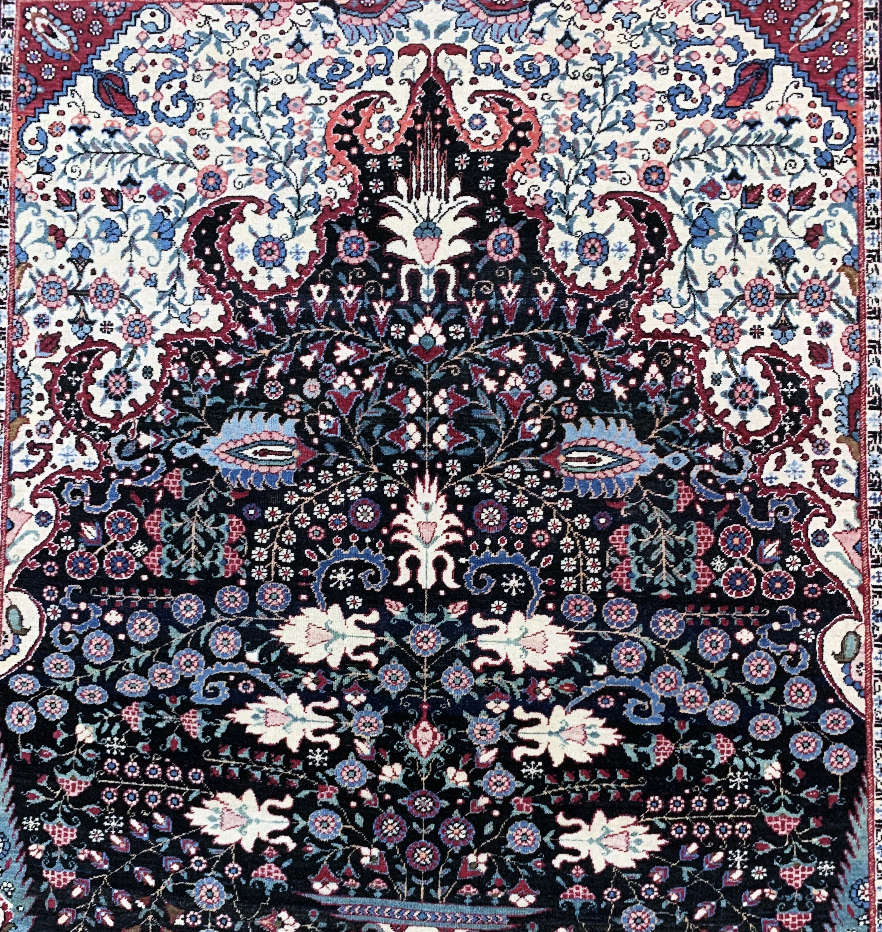 Detail d: Teheran antik fein, Persien, um 1900, Korkwolle auf Baumwolle, ca. 200 x 136 cm, fachkundig gereinigt, EHZ: 2-3