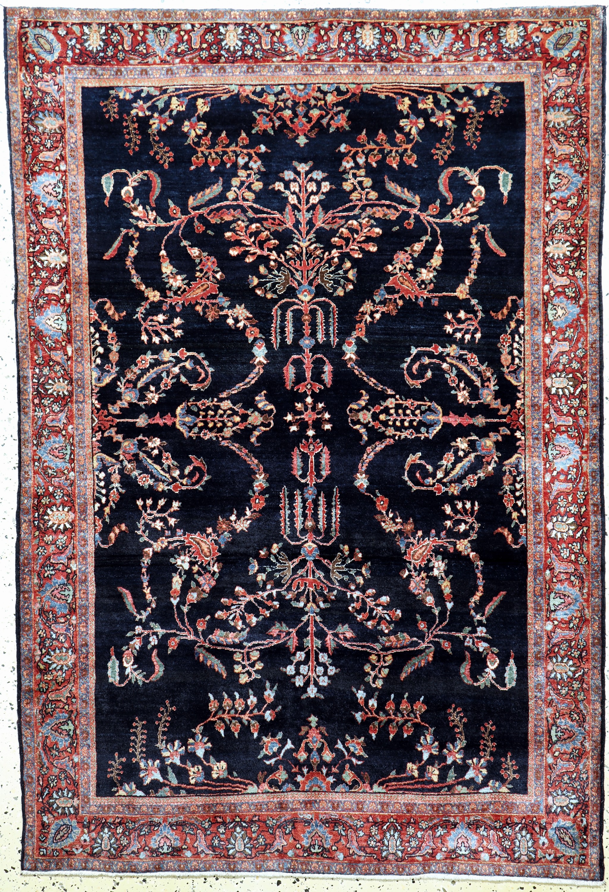 Sarogh"Mohajeran"antik, Persien, um 1900, Manchester-Korkwolle, ca. 193 x 130 cm, fachkundig gereinigt, EHZ: 2