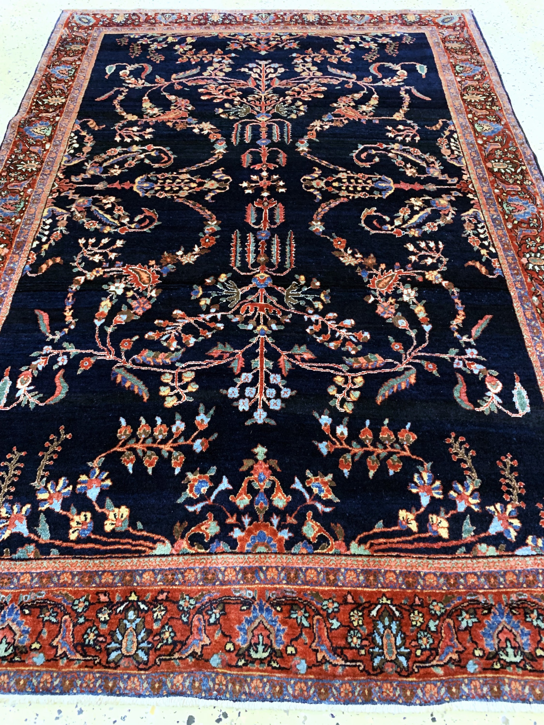 Detail d: Sarogh"Mohajeran"antik, Persien, um 1900, Manchester-Korkwolle, ca. 193 x 130 cm, fachkundig gereinigt, EHZ: 2