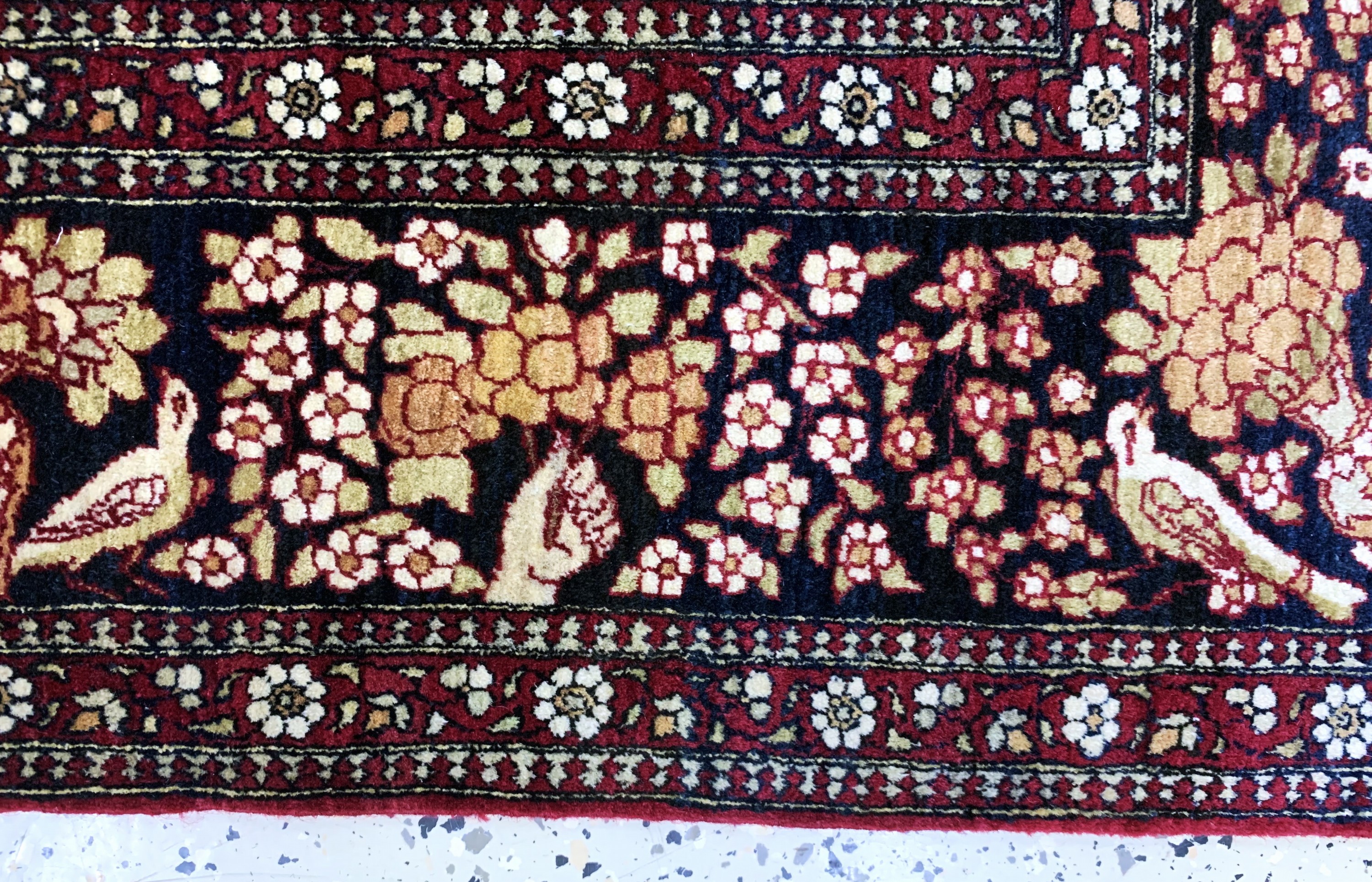 Detail f: Esfahan"Ahmad"fein antik, Persien, um 1900,Korkwolle auf Baumwolle, ca. 206 x 140 cm, fachkundig gereinigt, EHZ: 1-2