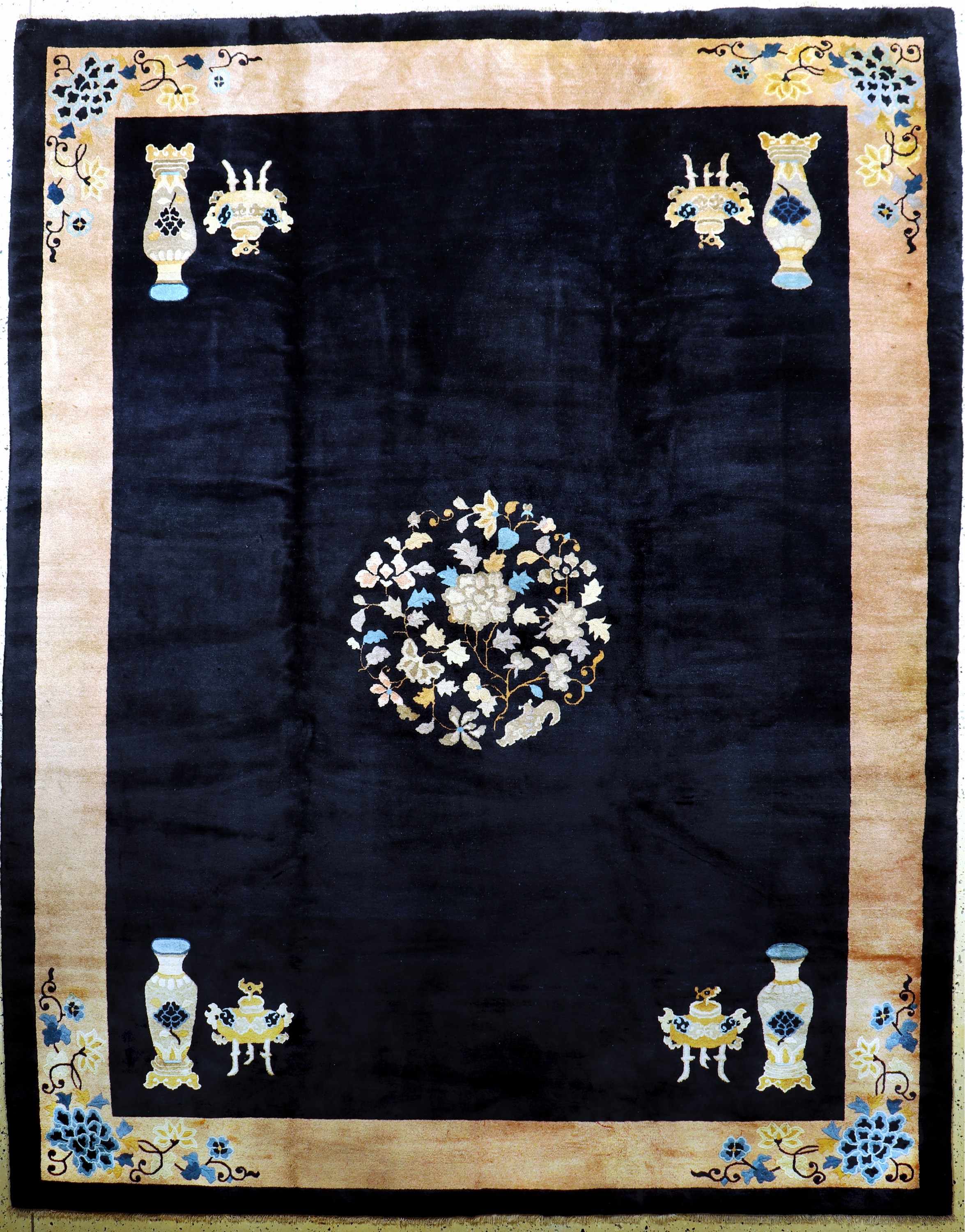 Peking fein antik, China, um 1900, Wolle auf Baumwolle, ca. 353 x 278 cm, fachkundig gereinigt, EHZ: 2