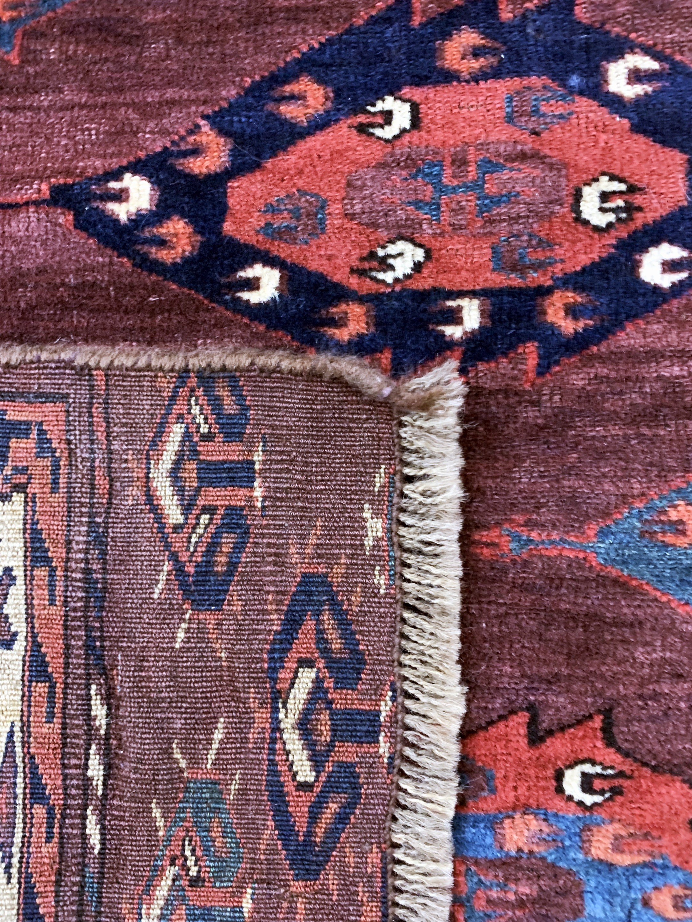 Detail h: Yomud"C-Gül"Hauptteppich, antik, Turkmenistan, Mitte 19.Jhd, Wolle auf Wolle, ca. 270 x 175 cm, EHZ: 4