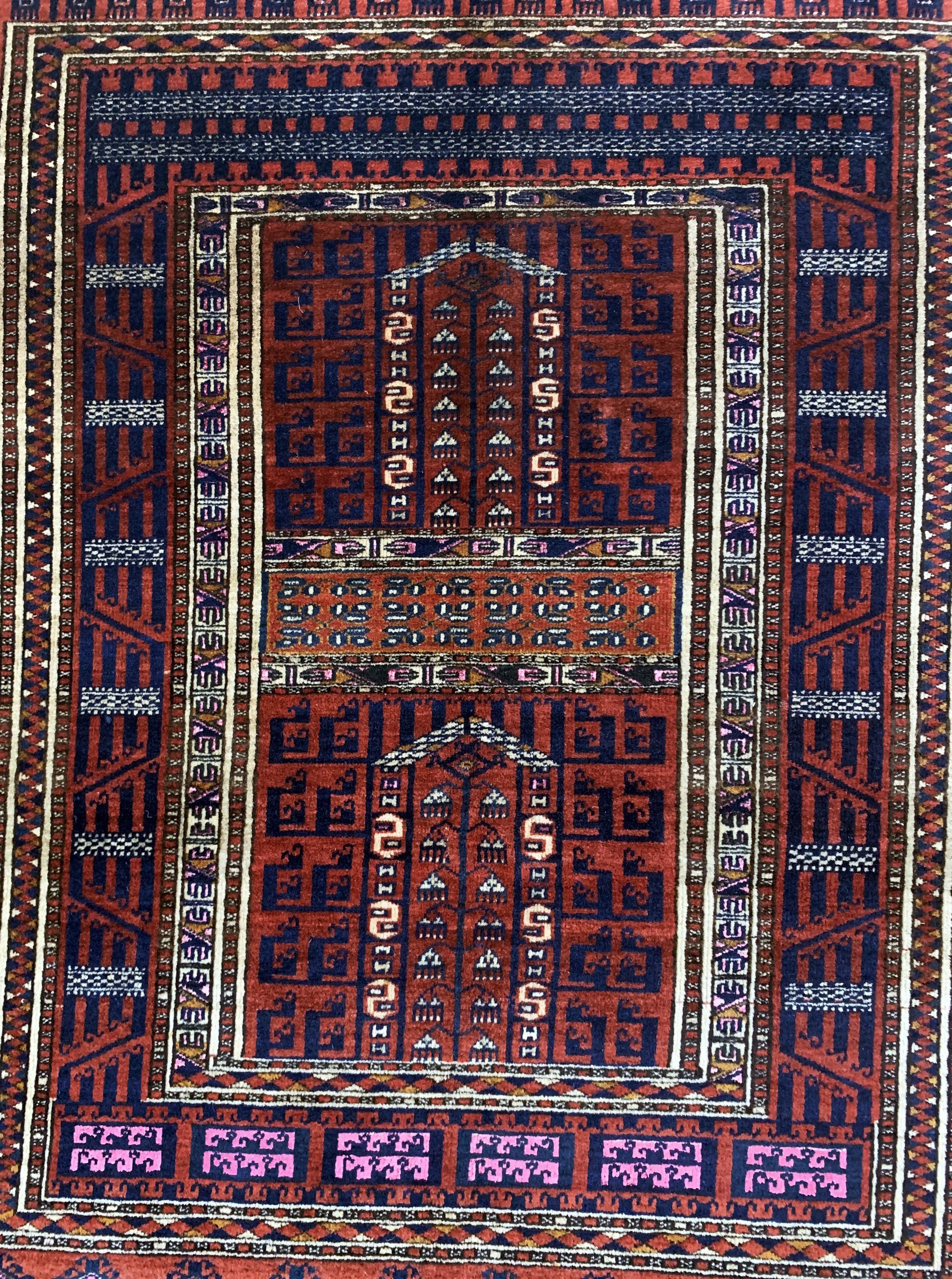 Detail d: Saryk Engsi"Part-Silk"antik, Turkmenistan, 19.Jhd, Wolle mit Seide auf Wolle, ca. 180 x 145 cm, fachkundig gereinigt, EHZ: 2
