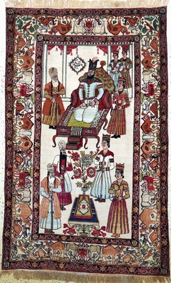 Image Kerman antik Persien, "Nader Shah Afshar", 19.Jhd, Wolle auf Baumwolle, ca. ...