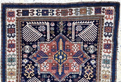 26911282a - "Akstafa"Kazak antik, Kaukasus, 19.Jhd, Wolle auf Wolle, ca. 300 x 110 cm, ...