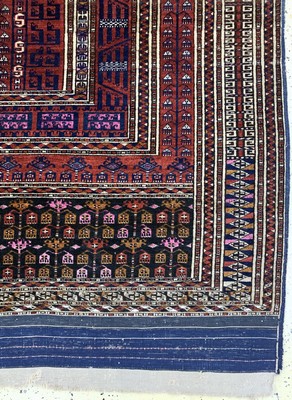 26911291a - Saryk Engsi"Part-Silk"antik, Turkmenistan, 19.Jhd, Wolle mit Seide auf Wolle, ...