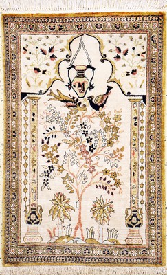 Image Ghom Seide, Persien, Mitte 20.Jhd, reine Naturseide, ca. 87 x 57 cm, EHZ: 1-2