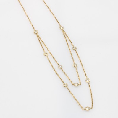 Image 26912099 - Collier mit Brillanten, GG 585/000, 10 Brill. zus. ca. 0.50 ct Weiß/lupenr., ...