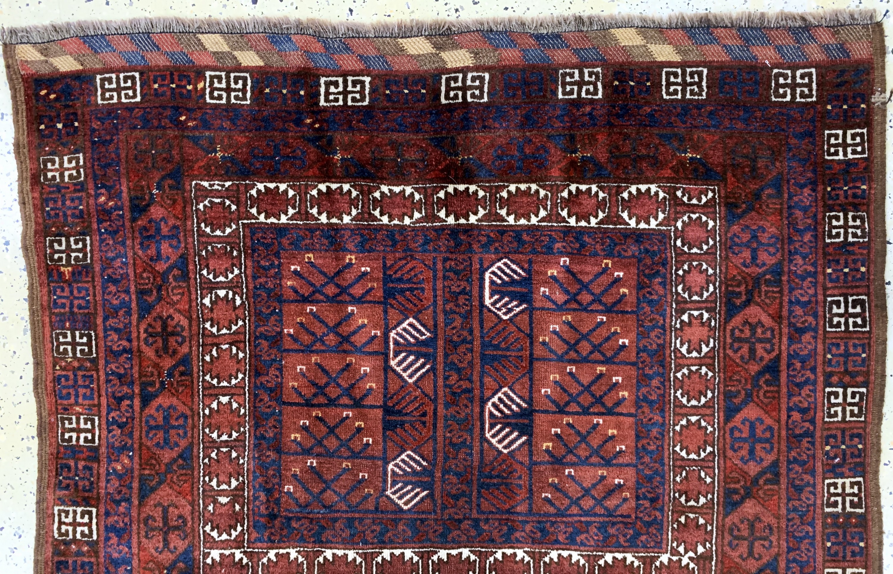Detail a: Ersari, Turkmenistan, Anfang 20.Jhd., Wolleauf Wolle, ca. 195 x 133 cm, EHZ: 3