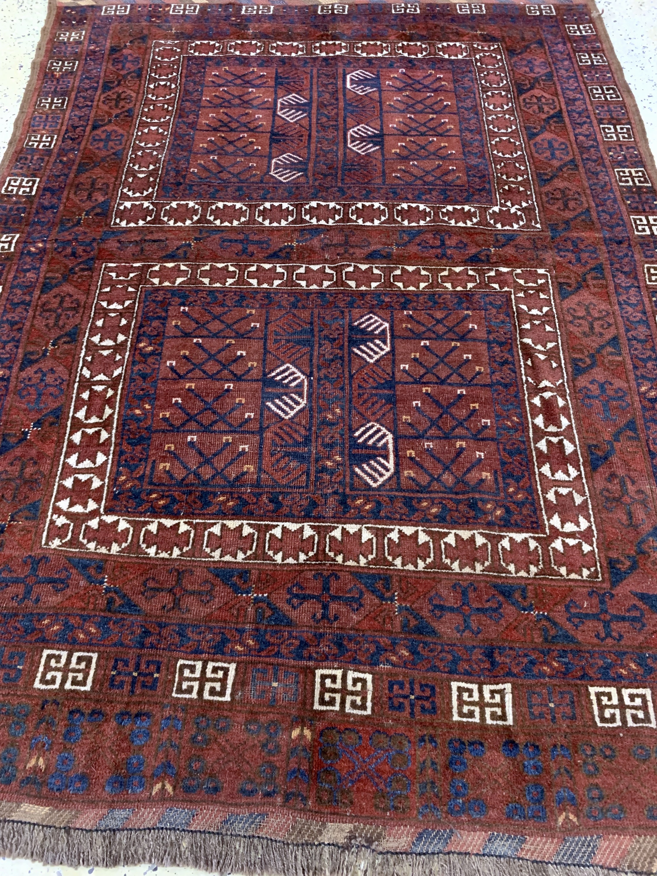 Detail d: Ersari, Turkmenistan, Anfang 20.Jhd., Wolleauf Wolle, ca. 195 x 133 cm, EHZ: 3