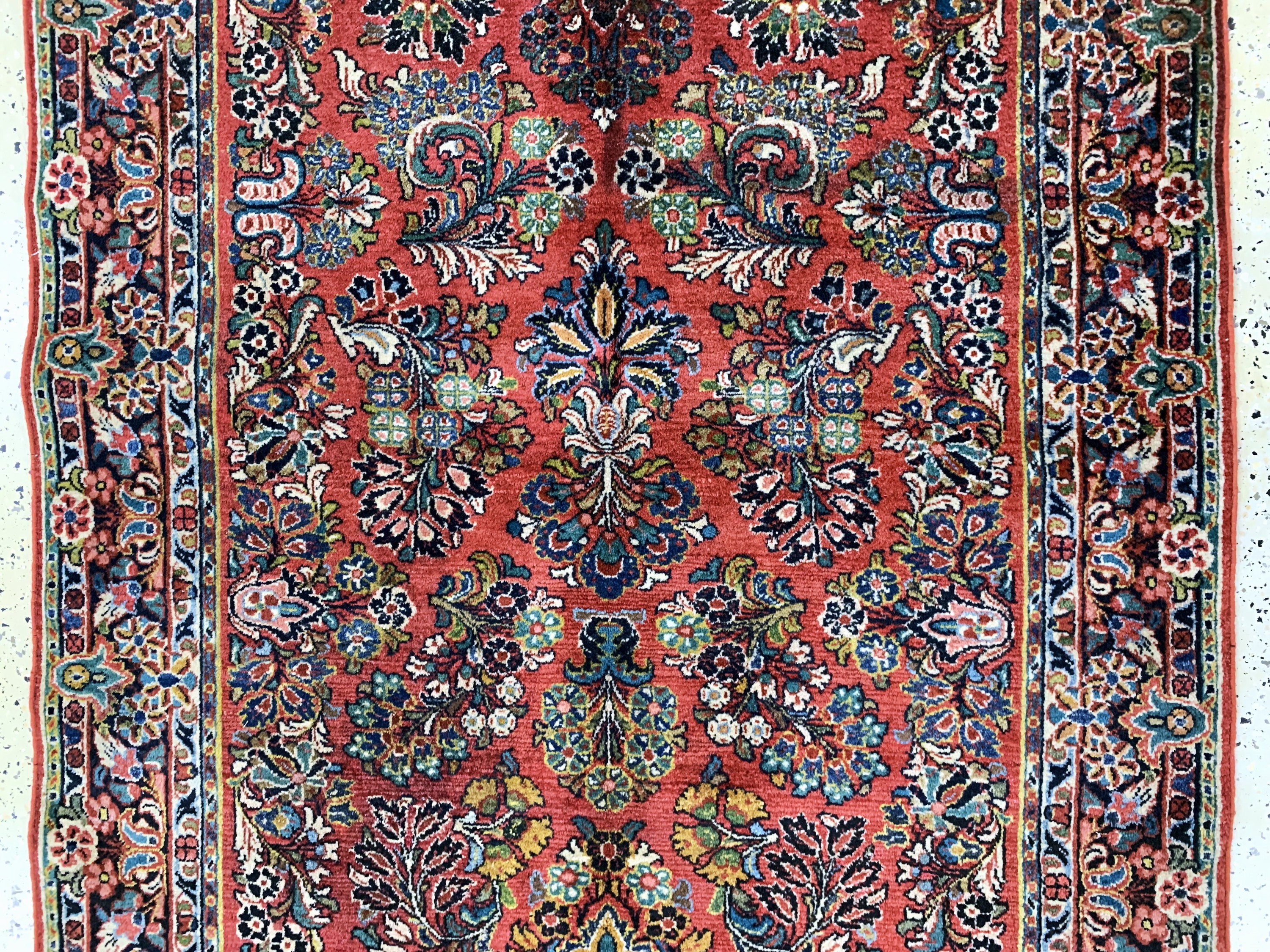 Detail b: Sarogh US Re-Import, Persien, Anfang 20.Jhd, Wolle auf Baumwolle, ca. 356 x 133 cm,EHZ: 2, Fransen erneuert, Fleck, Morsch