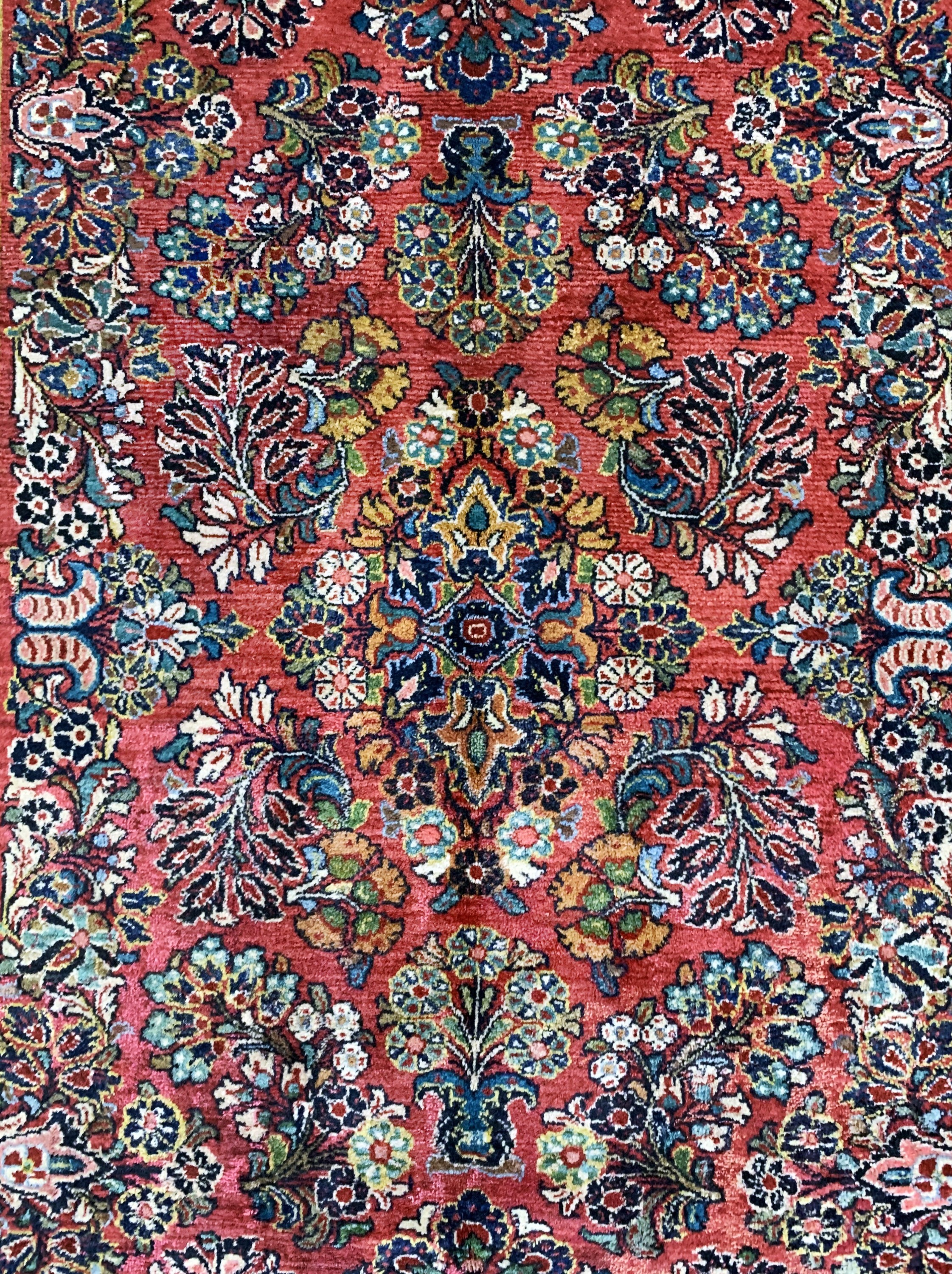 Detail d: Sarogh US Re-Import, Persien, Anfang 20.Jhd, Wolle auf Baumwolle, ca. 356 x 133 cm,EHZ: 2, Fransen erneuert, Fleck, Morsch